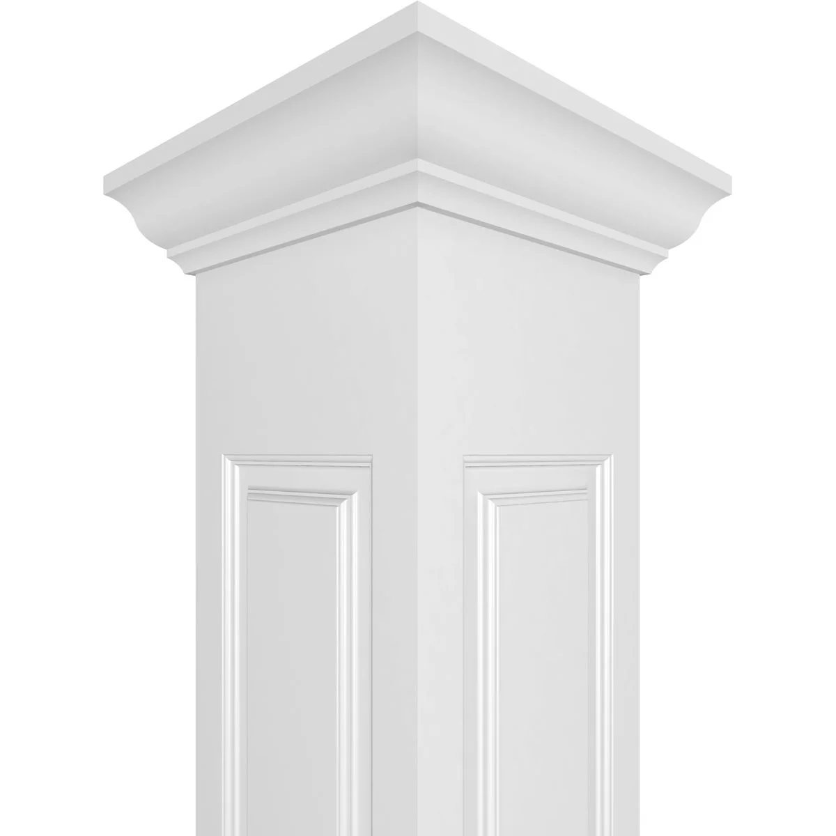 Ekena Millwork 6"W x 8'H Craftsman Classic Square Non-Tapered, Raised Panel PVC Column Kit, Crown Capital & Crown Base - Image 4