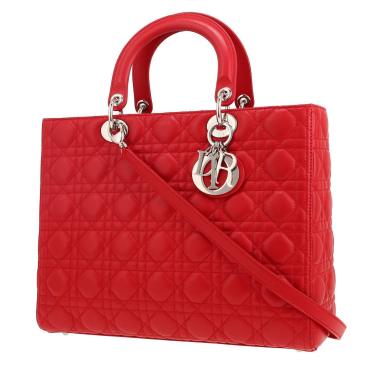 Dior Lady Dior handbag in red leather cannage1:1High-quality replica