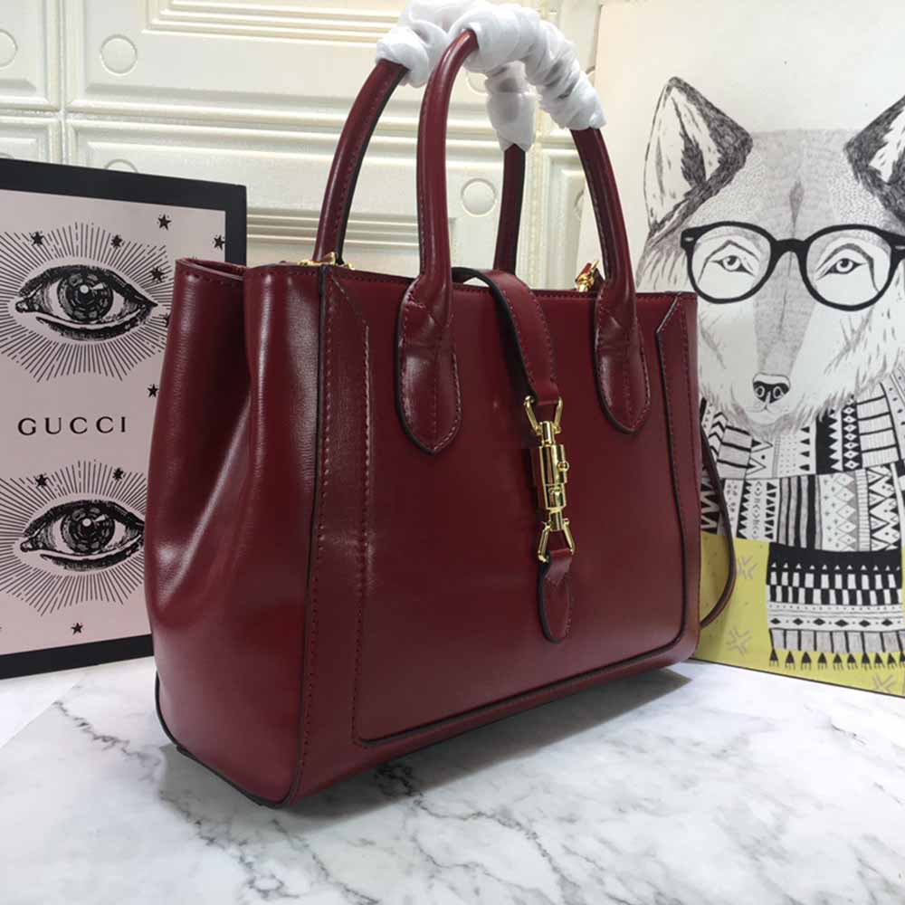 Replica Gucci Jackie 1961 Large Tote Bag 649015 Red/Black/Grey1:1High-quality replica