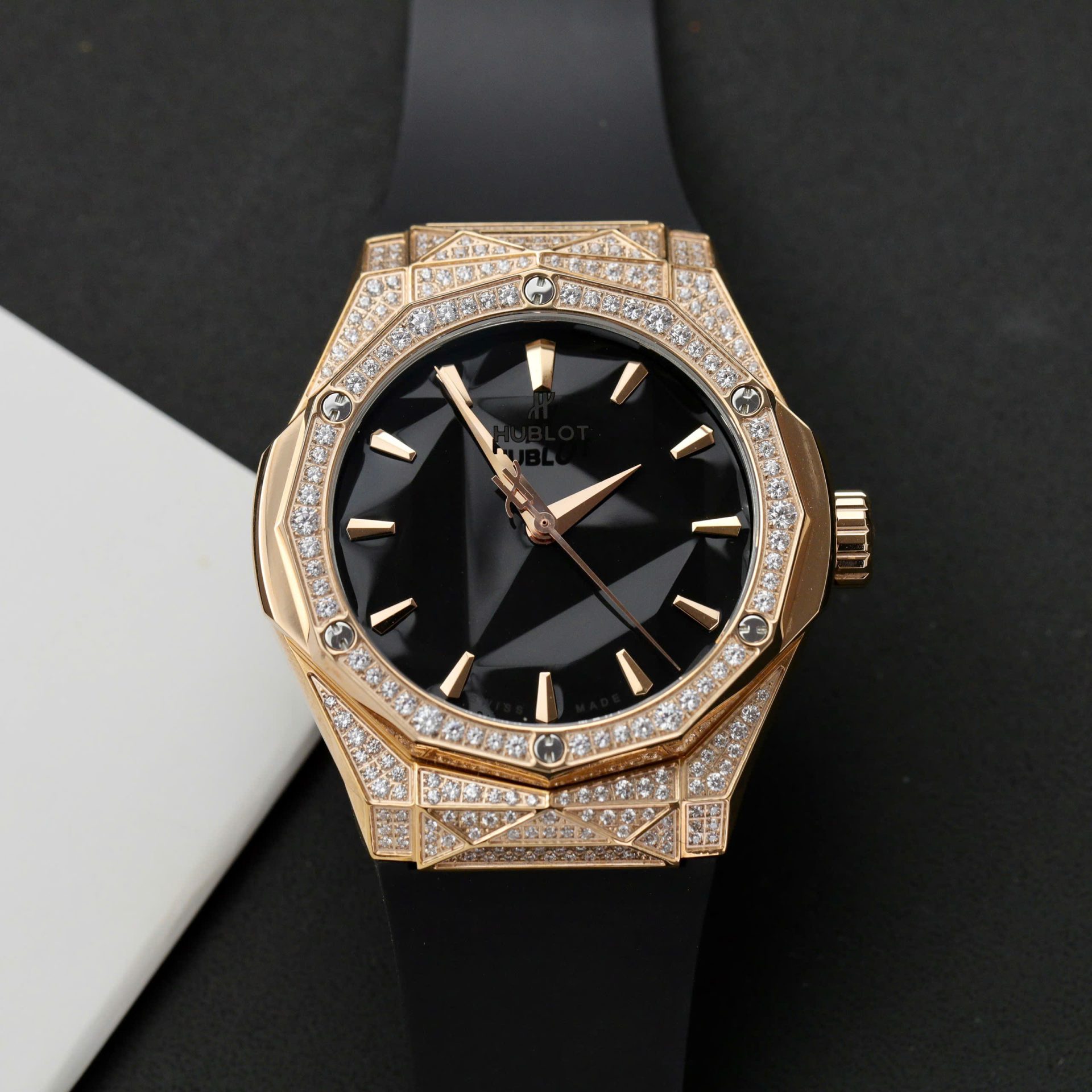 Hublot Orlinski King Gold Replica Watch Full Moissanite Diamond 40mm - Top club