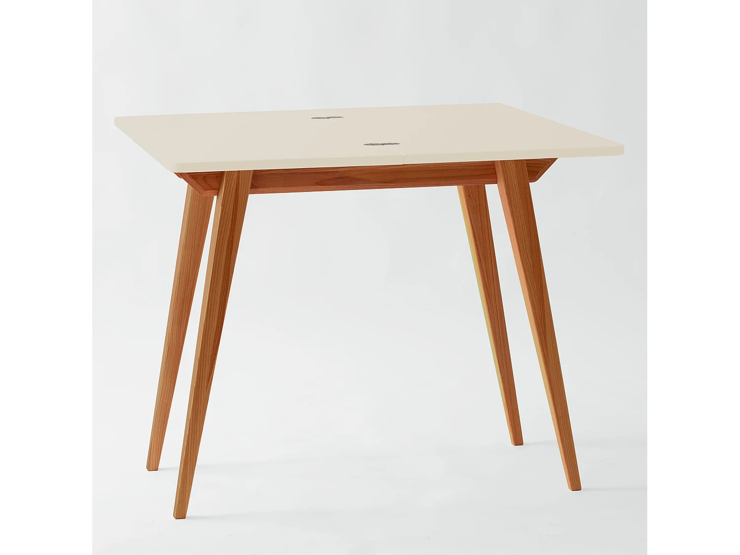 Console qui s'étend à un tableau pour 4 personnes 45 x 90 cm Envelope Blanc Craie | Pieds Chêne