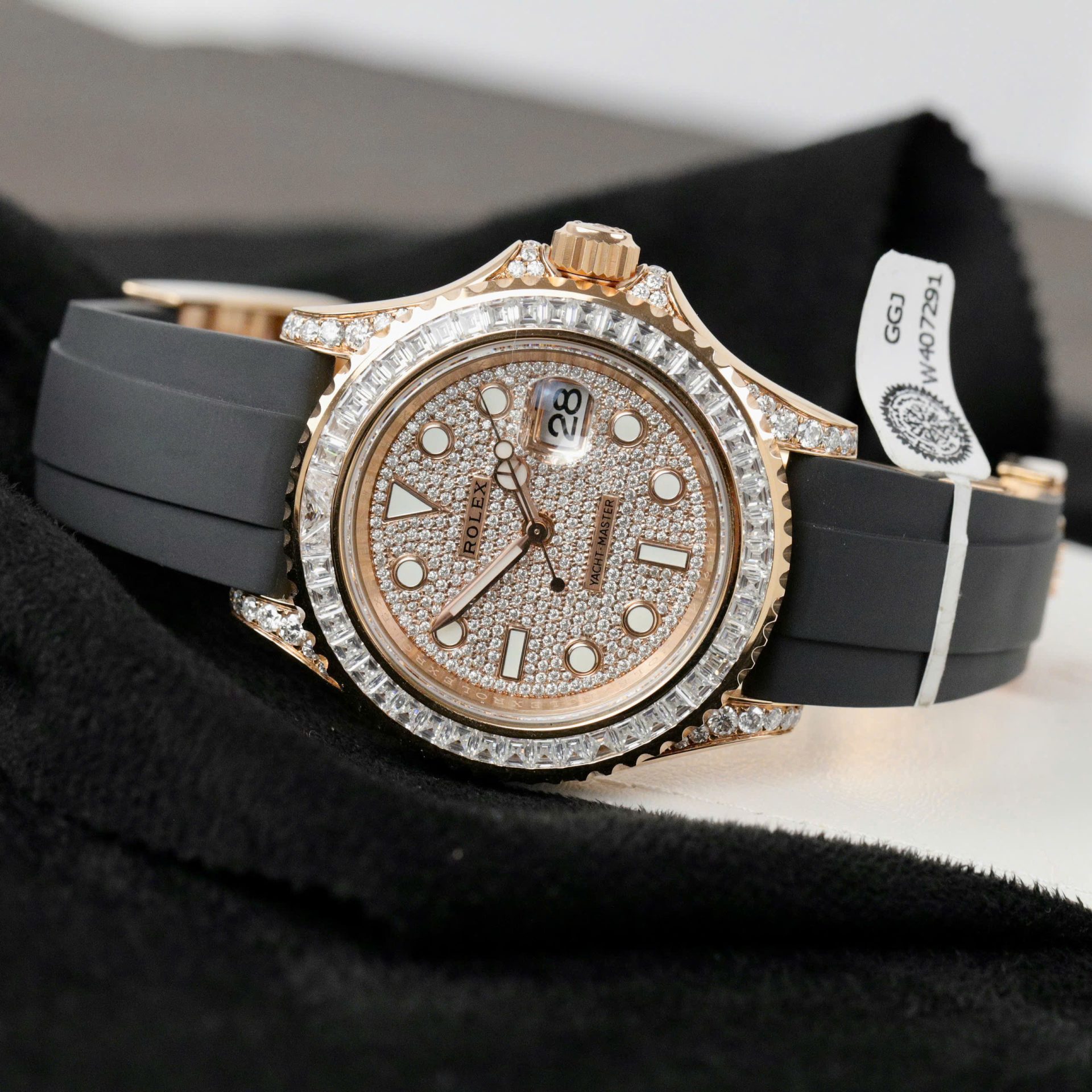 Rolex Yacht-Master Replica Watches Gold Wrapped + Moissanite Diamonds Hong Kong 40mm - Elite Watch Atelier