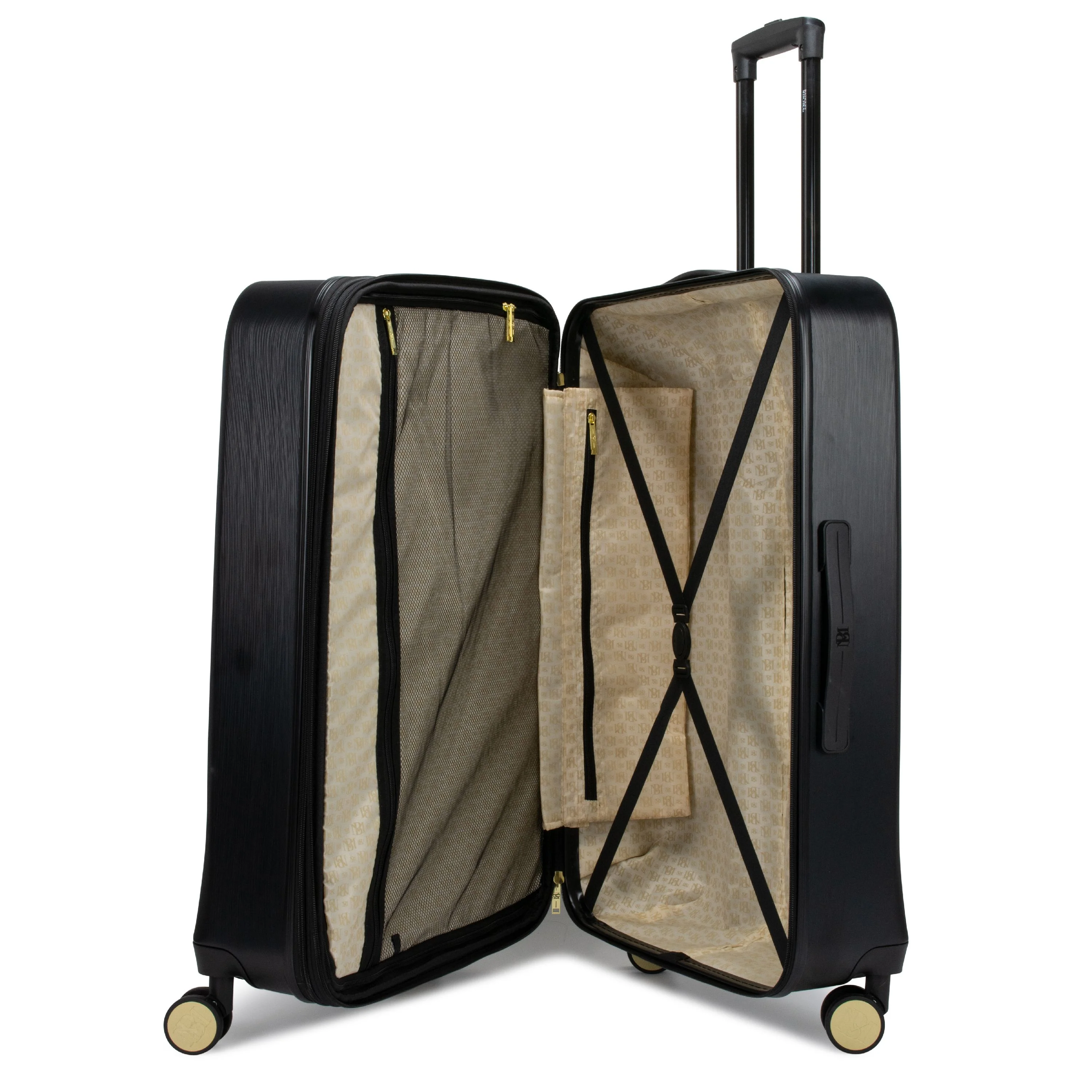 BADGLEY MISCHKA Diamond 3 Piece Expandable Luggage Set (Black)
