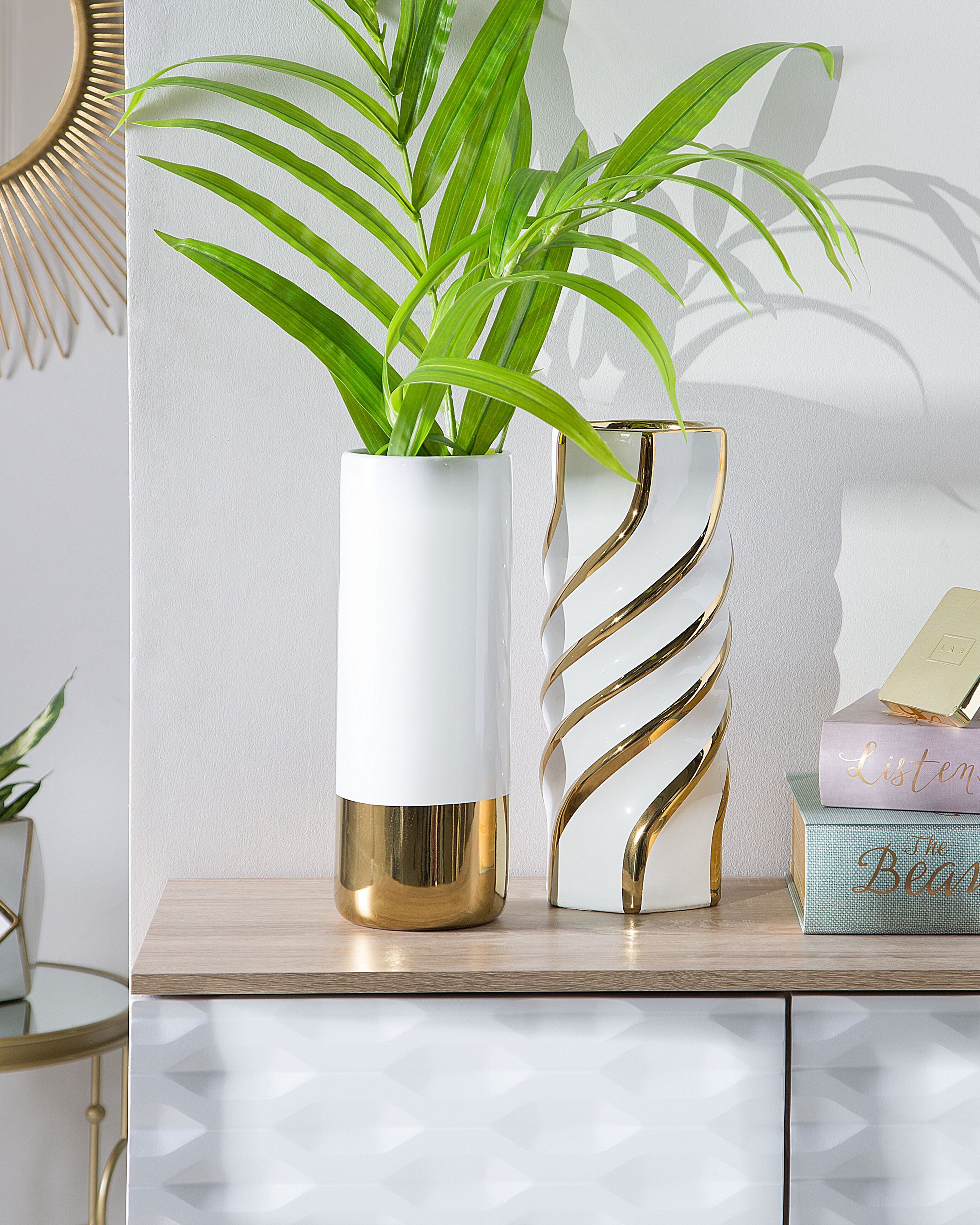 Flower Vase GELIDA Stoneware 36 cm White