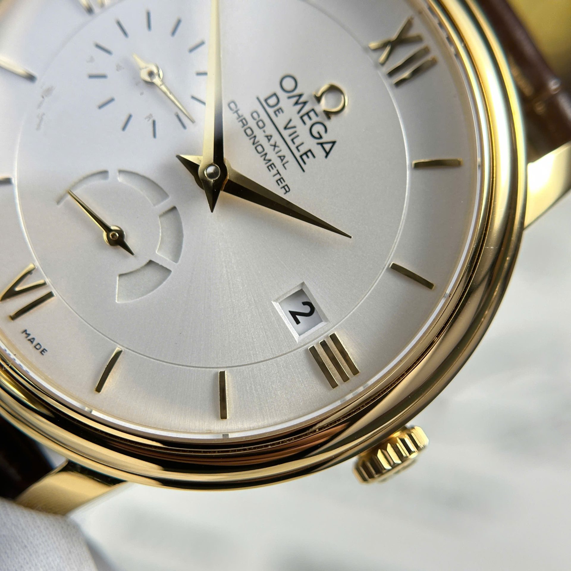 Omega De Ville Prestige Power Reserve Replica 11 Watch Leather Strap 39.5mm - Top club
