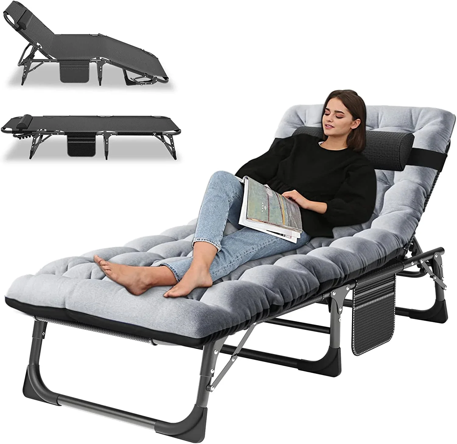 Slsy 5-Position Adjustable Folding Lounge Chair And Cot - 75.2" x 25.6" x 11.8" - Image 129 Slsy 5-Position Adjustable Folding Lounge Chair And Cot - 75.2" x 25.6" x 11.8" - Image 129