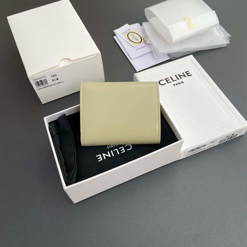 AAA+ Replica Celine Small Flap Wallet Triomphe Shiny Calfskin