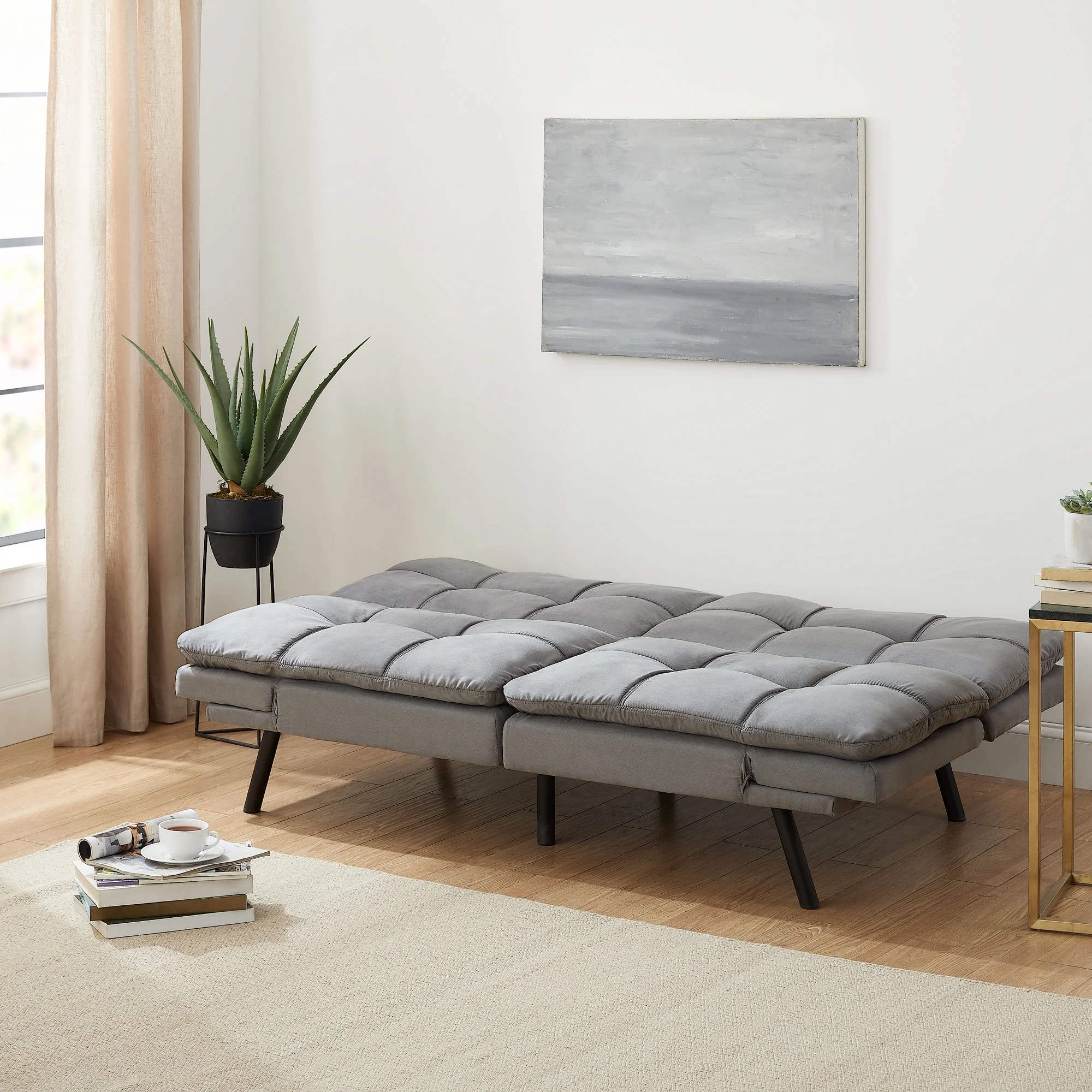 Mainstays Memory Foam Futon with 72",Black - Image 26