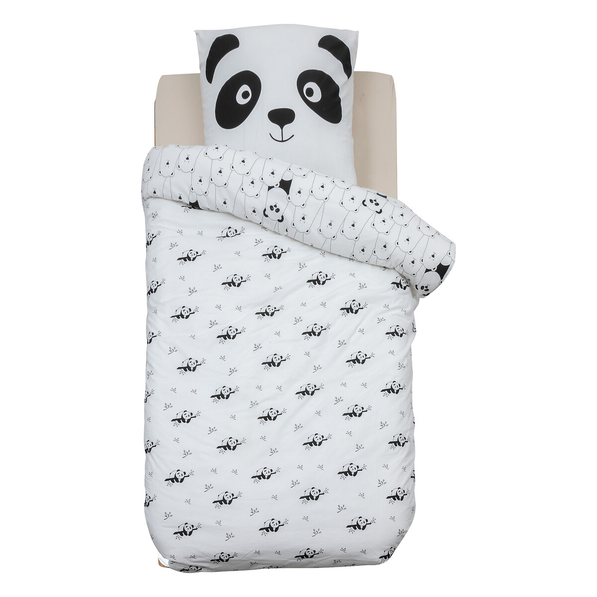 2-piece children's panda bedding set "Andy" Cotton, Violet, 140x200 cm