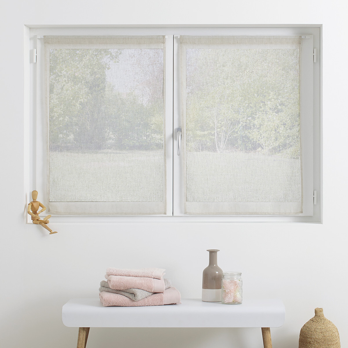 Set of 2 sheer curtain "Fred" White, 60x90 cm