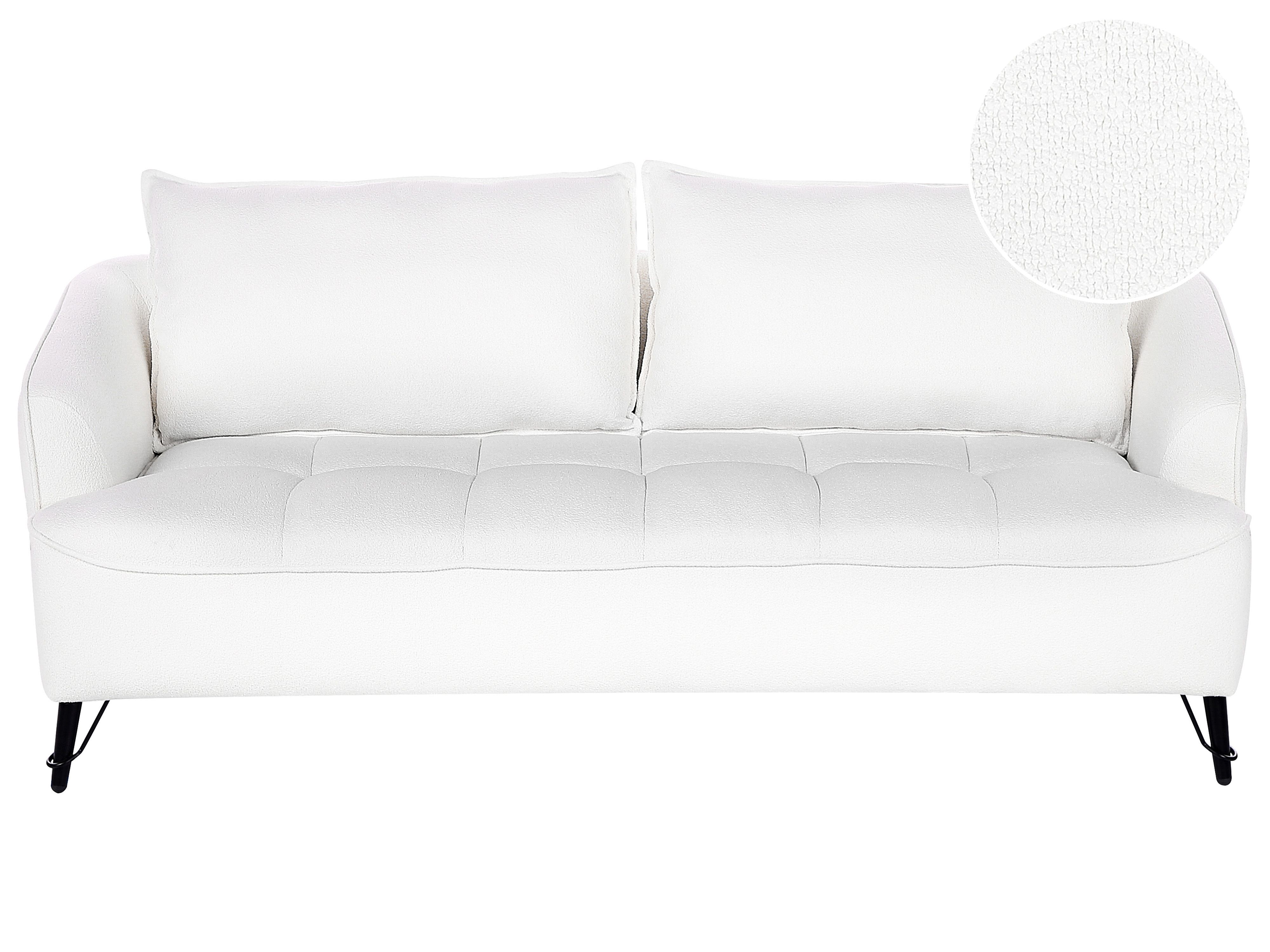 Sofa 3 Seater HOBRO Boucle White
