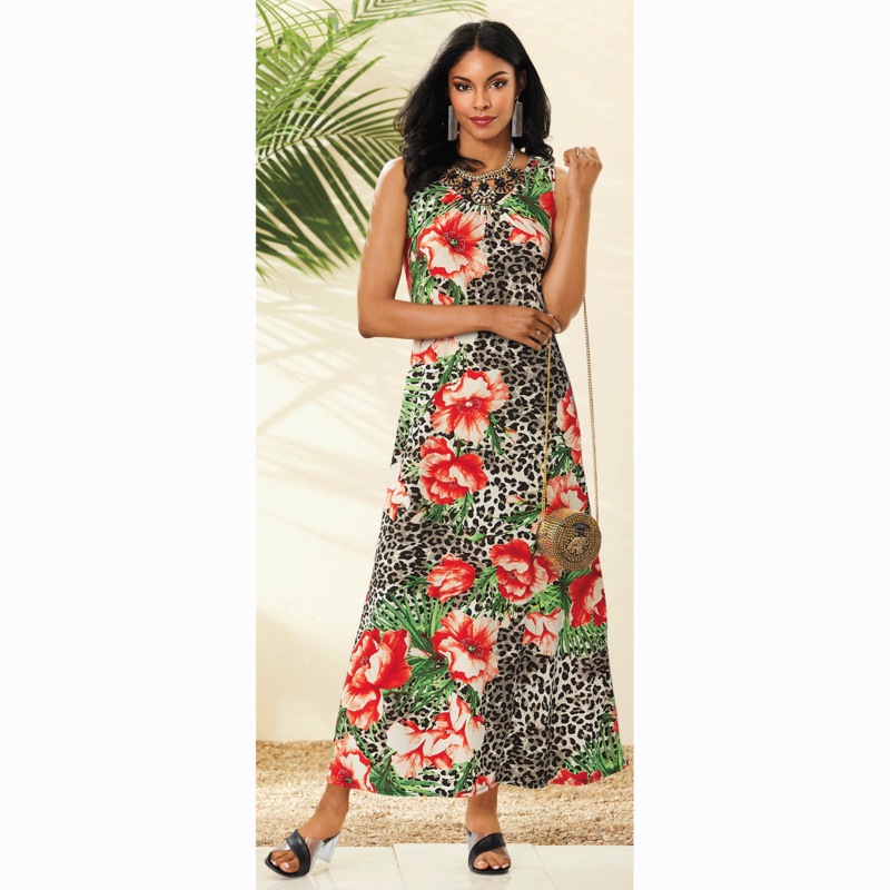 Cleodora Leopard Maxi Dress - MIDNIGHT VELVET CATALOG