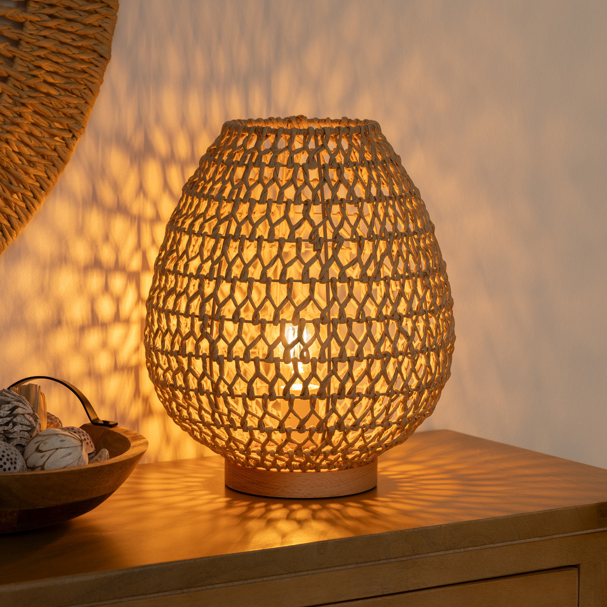 Lamp "Etel" Beige, H.36 cm
