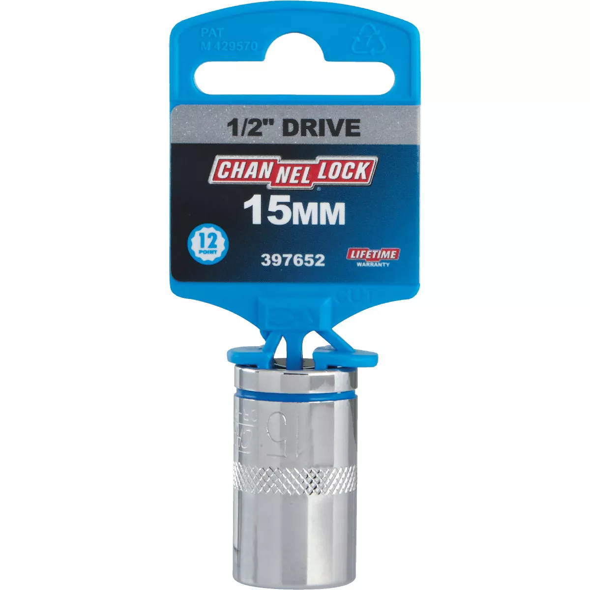 Channellock 1/2 In. Drive 15 mm 12-Point Shallow Metric Socket