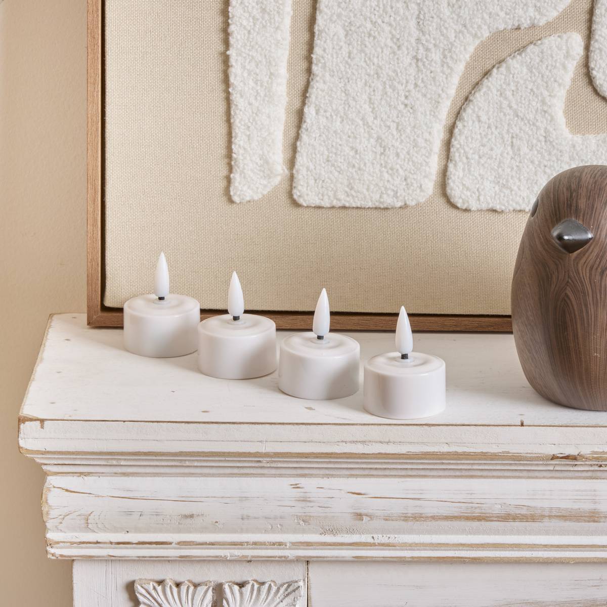 4 LED candles "Aitor" White, 10.80 x 10.50 cm