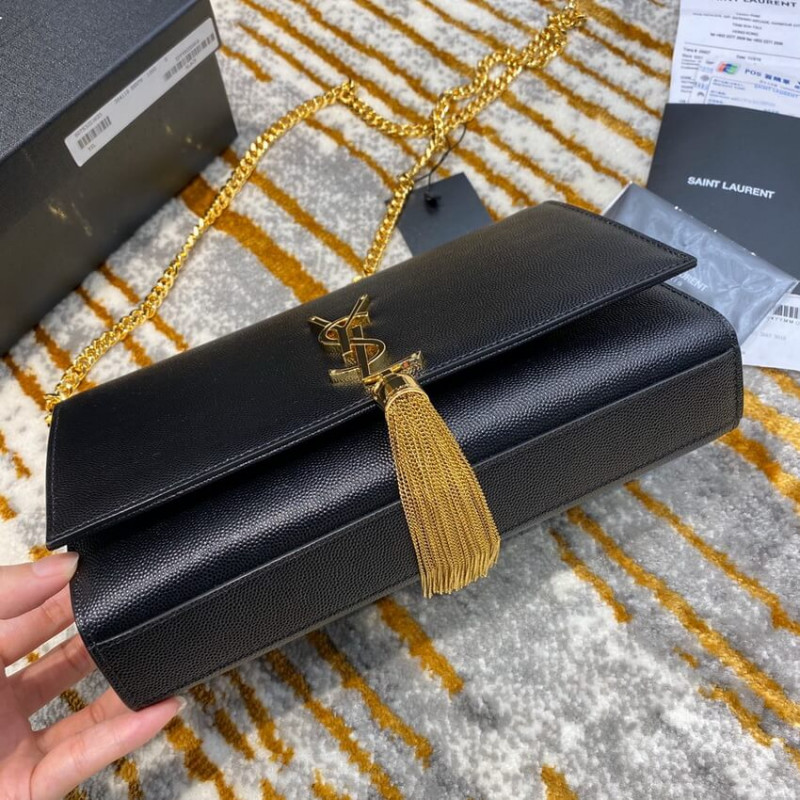 Replica Ysl Saint Laurent Kate Medium With Tassel In Grain De Poudre Leather 354119 Black1:1High-quality replica