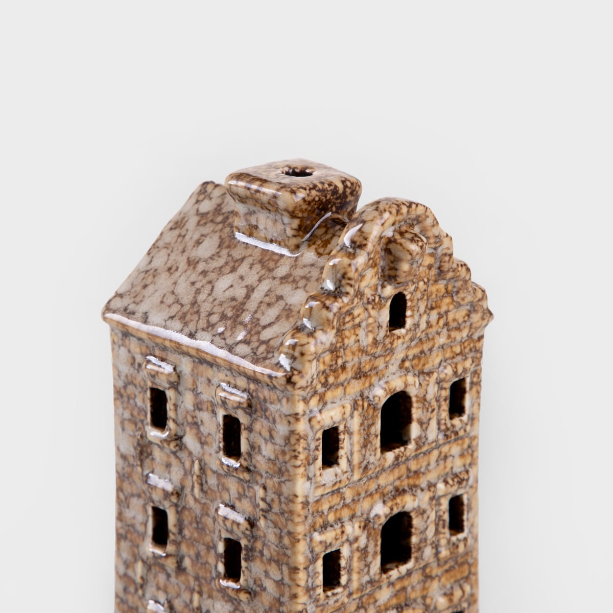 Domek LED CRISPO ceramiczny brązowy 7x7x14 cm