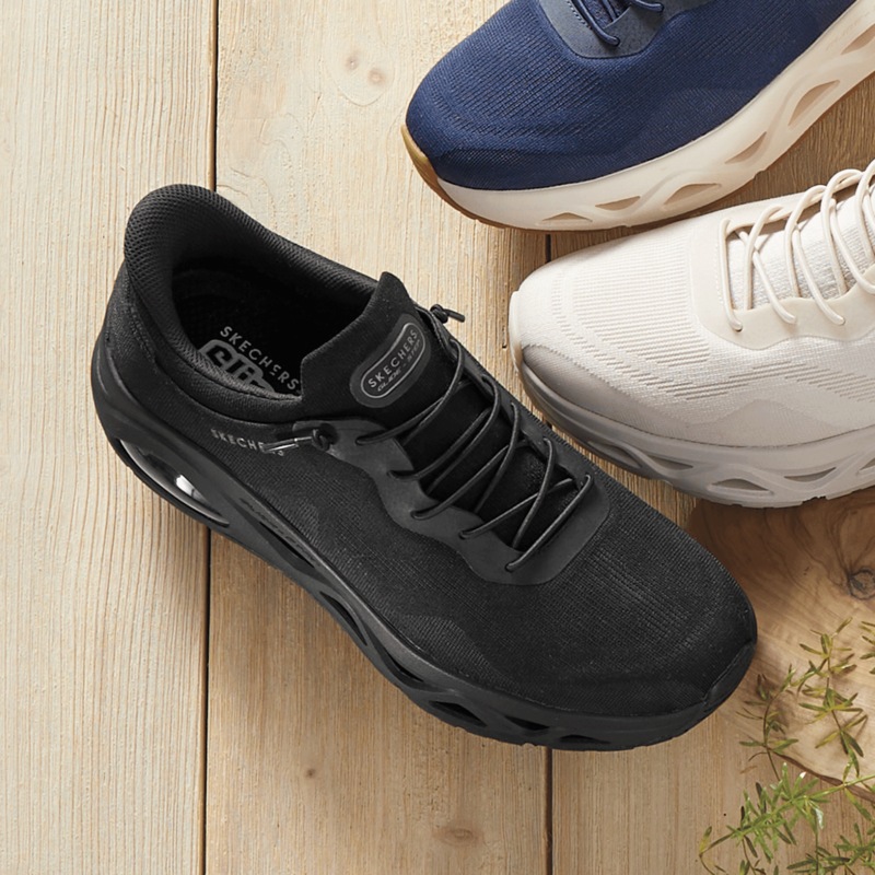 Skechers Lace-Up Slip-Ins Uno Glide Step Air Gliders Shoe with Platform - MIDNIGHT VELVET CATALOG