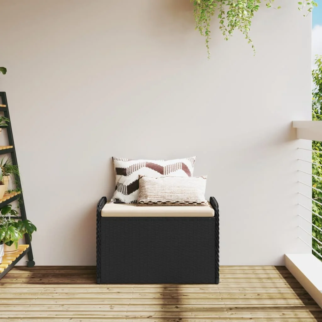 vidaXL Storage Bench with Cushion Outdoor Garden Seat Furniture Poly Rattan - Image 41
