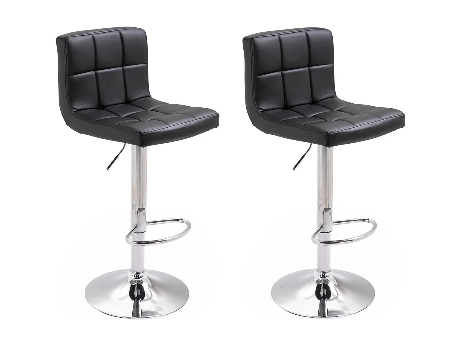 Lot de 2 tabourets de bar noir MIKE - HAPPY GARDEN