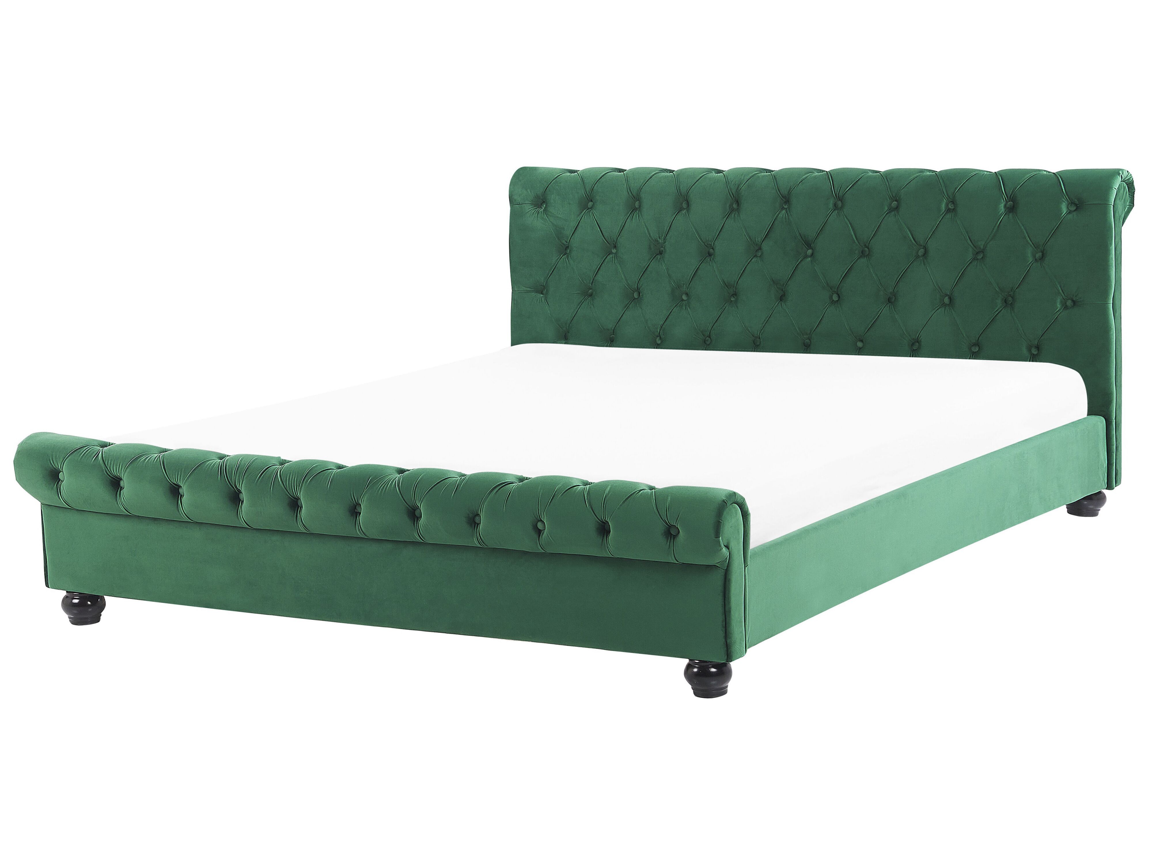 Bed Velvet AVALLON 180 x 200 cm (EU Super King) Emerald Green