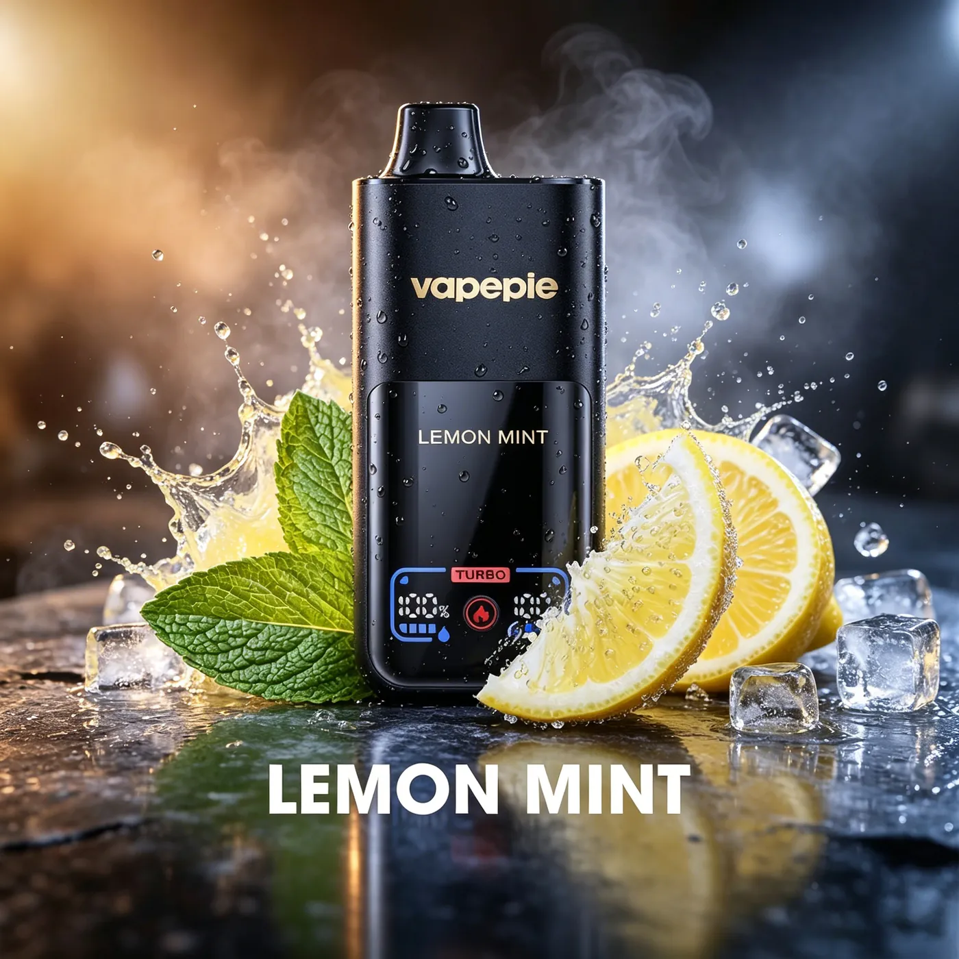 VAPEPIE MEGA 70 000 puffów – Lemon Mint; ekran z poziomem baterii i tryb TURBO