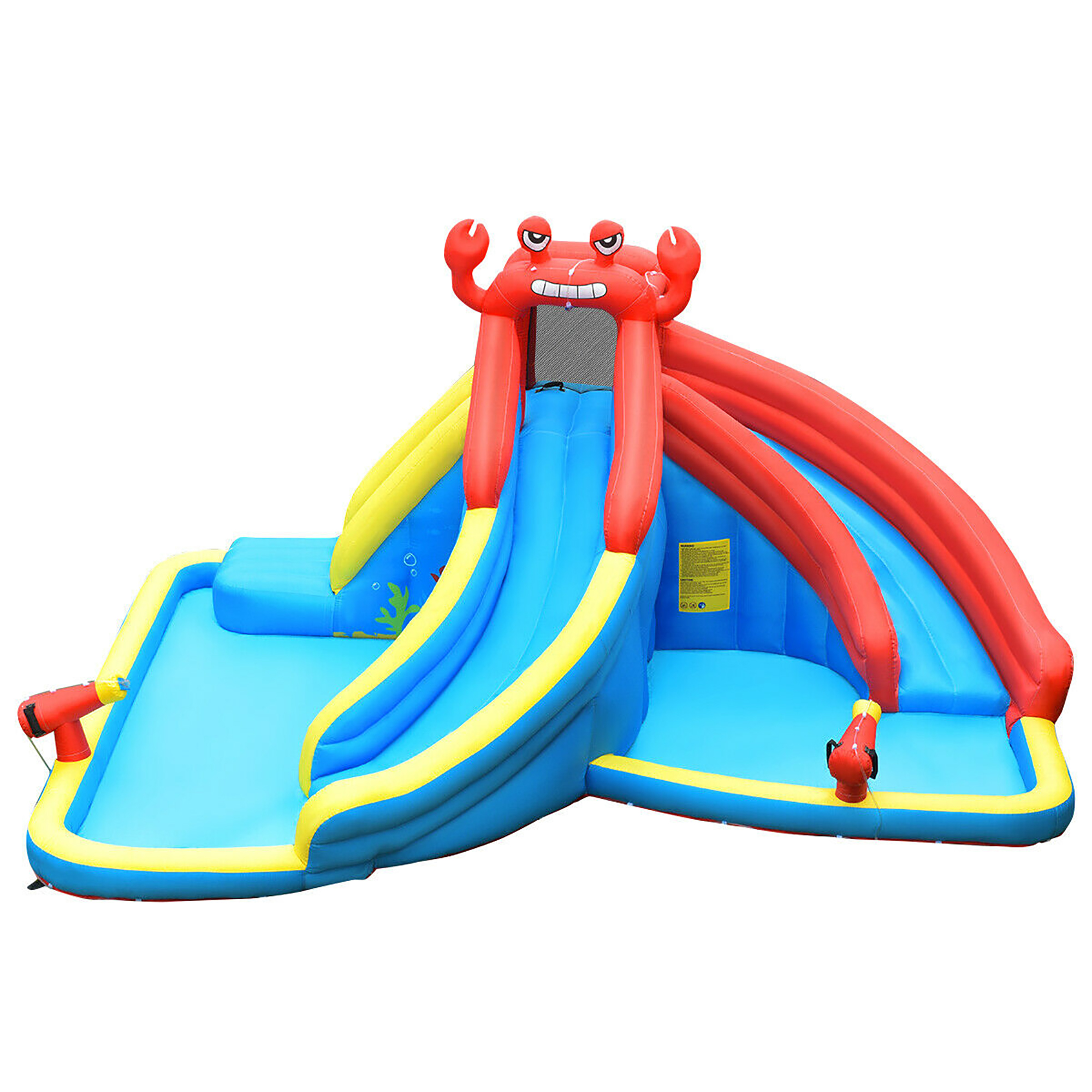 Costway Inflatable Water Slide Crab Dual Slide Bounce House Splash Pool with 950W Blower - Image 9