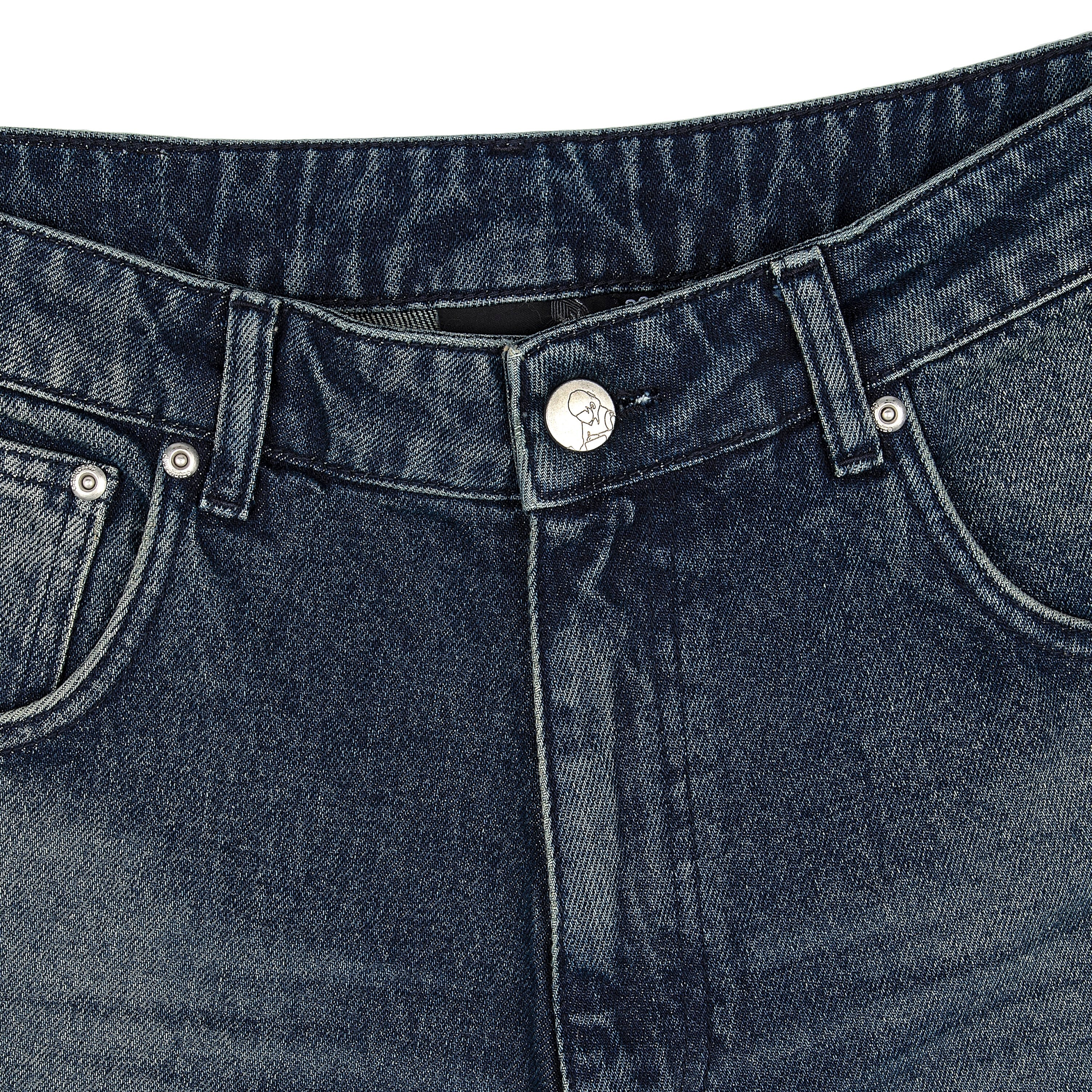 "koi fish v2" Jorts washed indigo