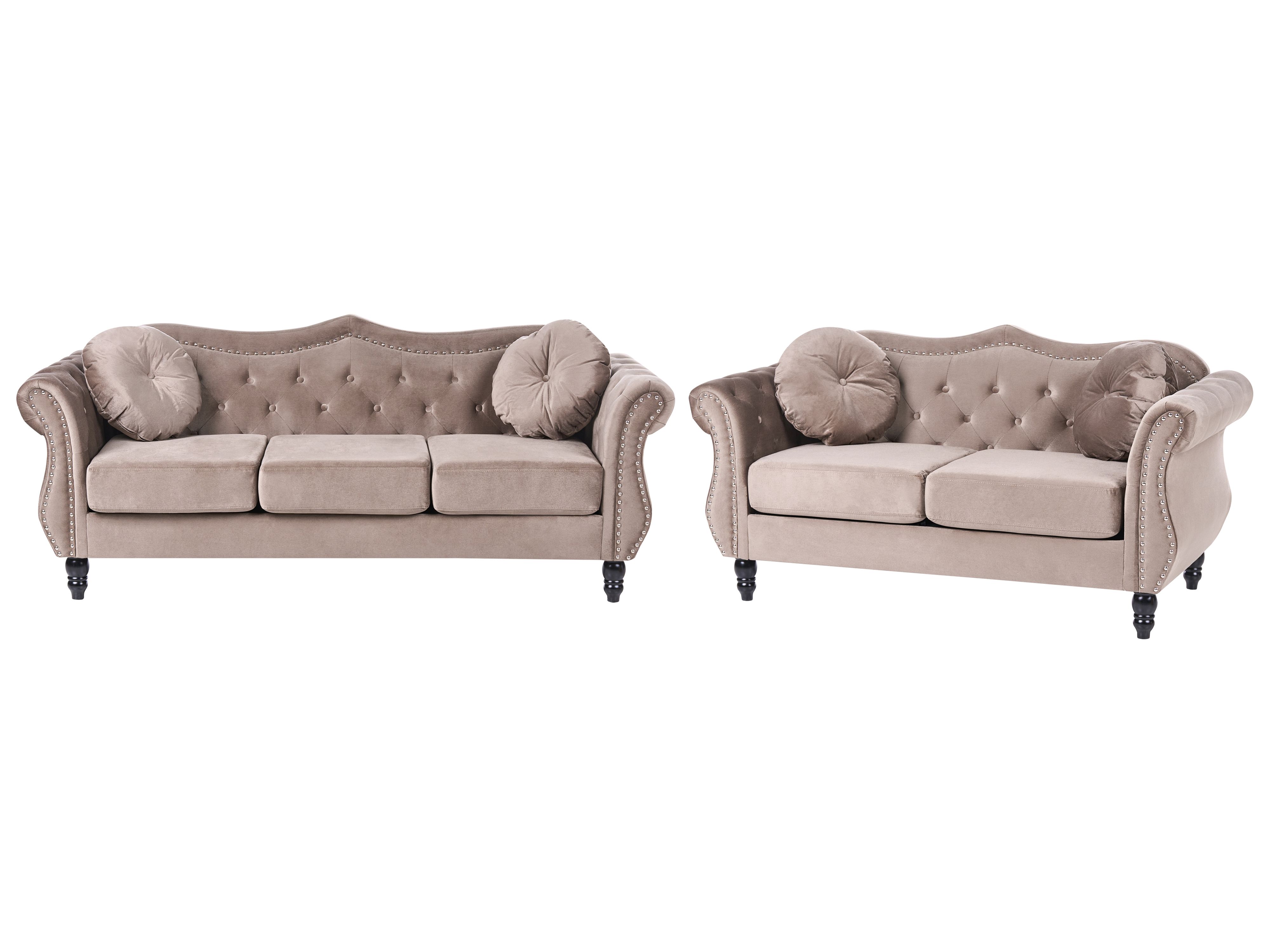 Living Room Set 5 Seater SKIEN Velvet Taupe