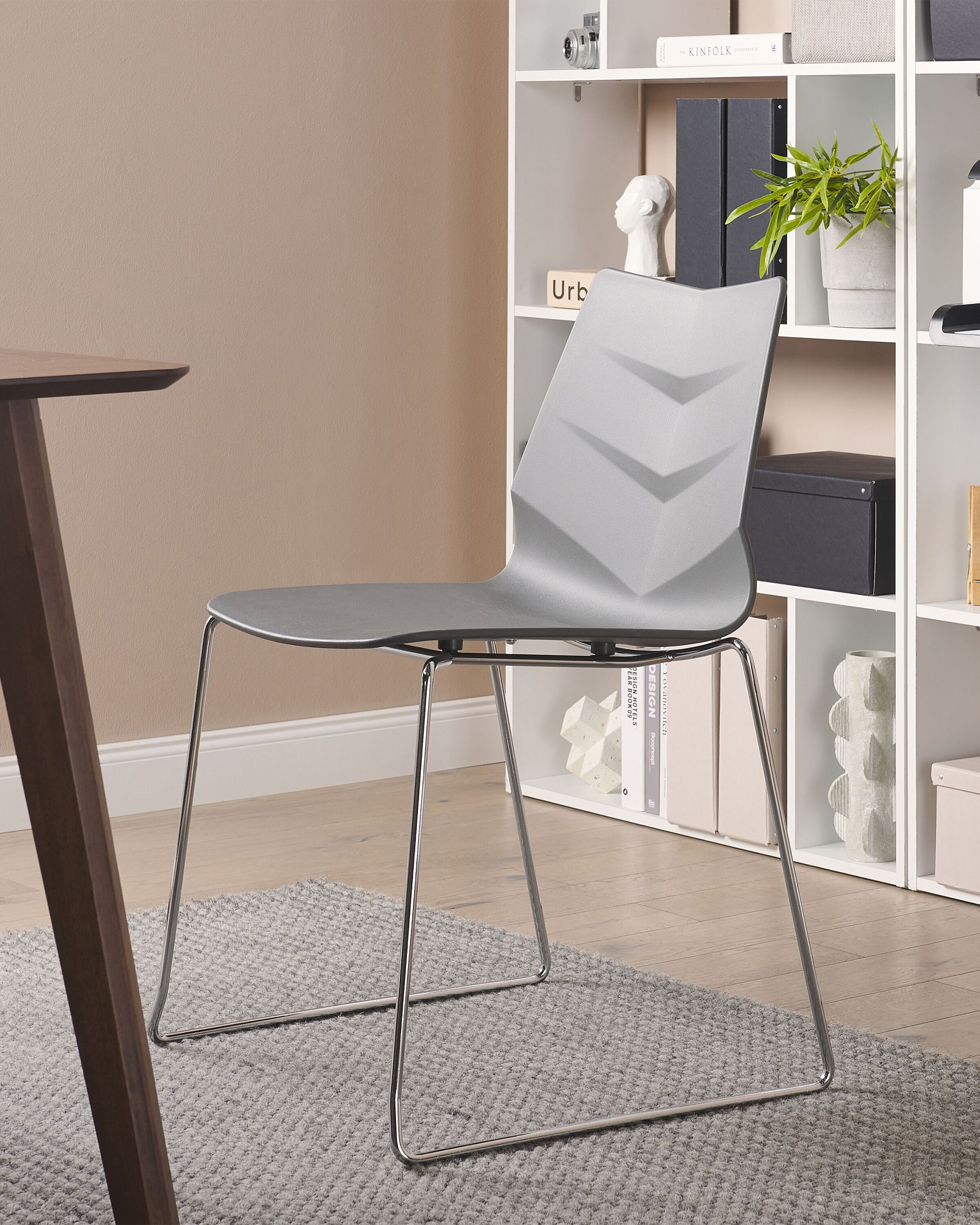Set of 4 Dining Chairs HARTLEY Dark Grey