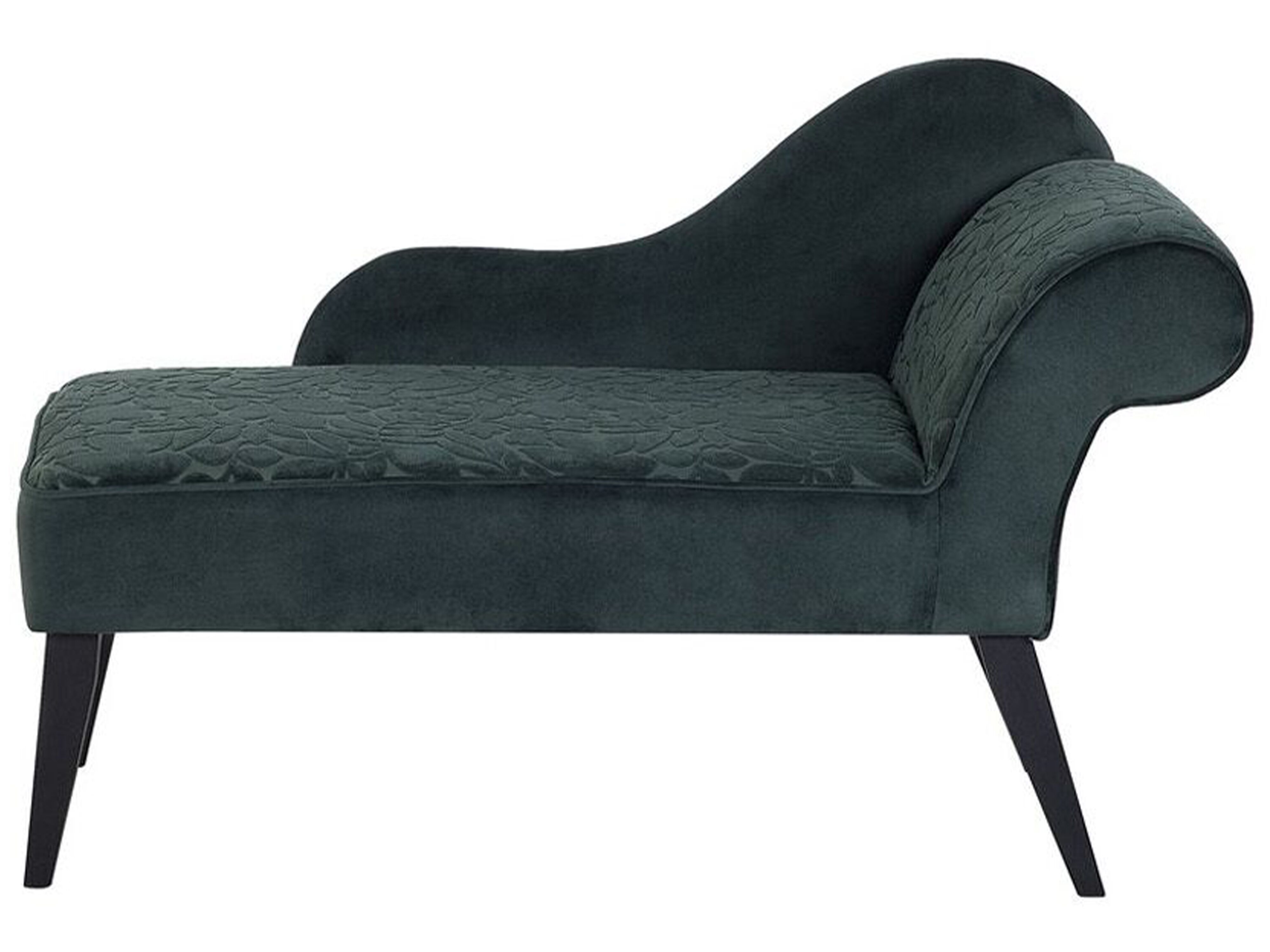 Right-Hand Chaise Lounge BIARRITZ Velvet Dark Green