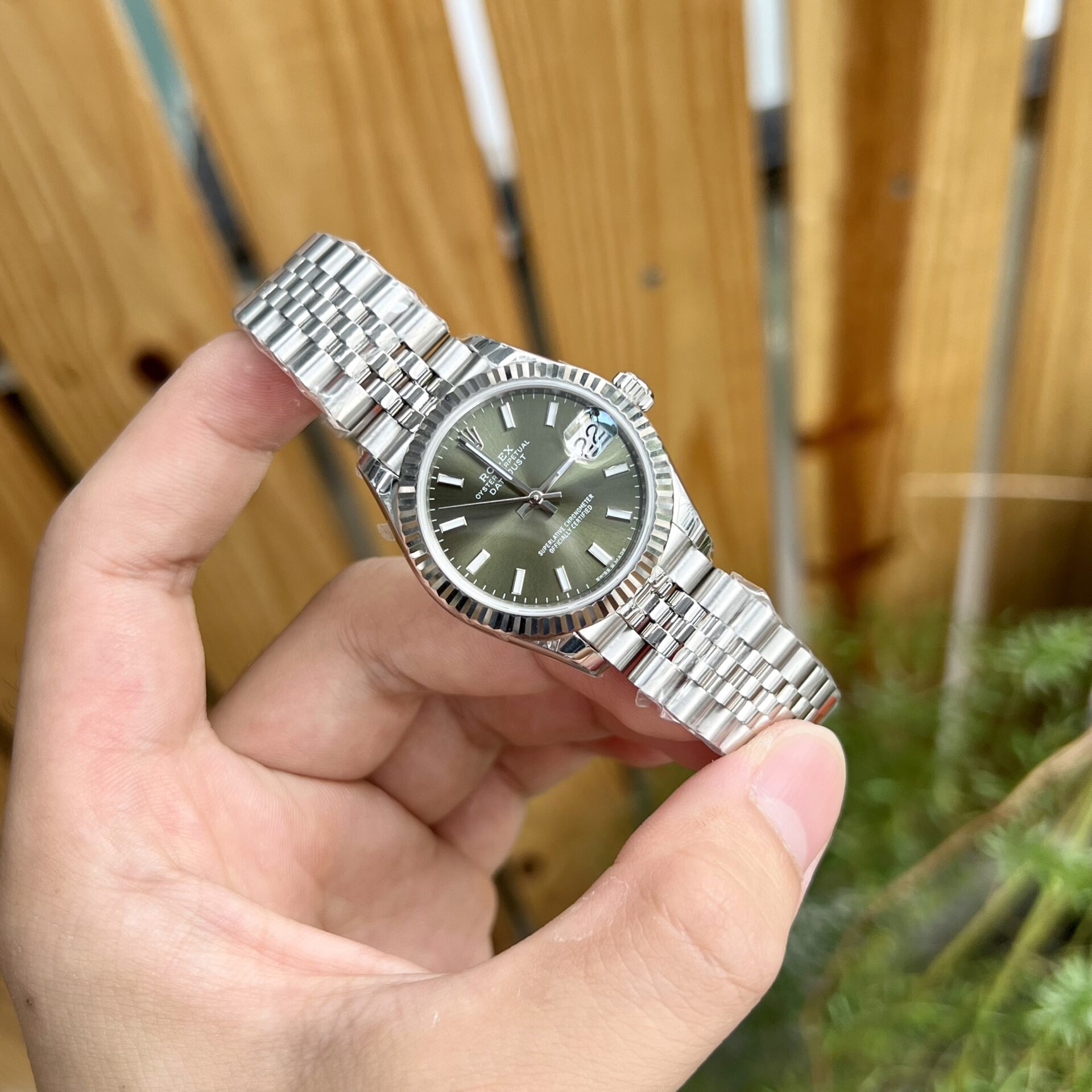 Rolex DateJust Women Green Dial Jubilee Strap Super Fake 1:1 EW 31mm - Elite Watch Atelier