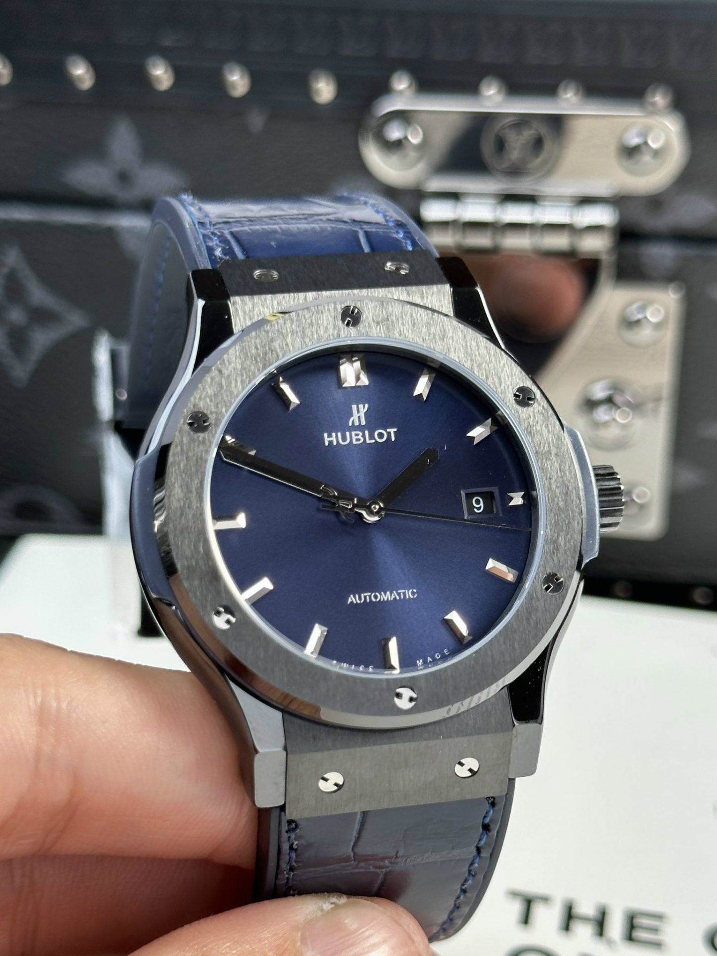 Hublot Classic Fusion Replica Watch Ceramic Refined Blue Dial 42mm - Elite Watch Atelier