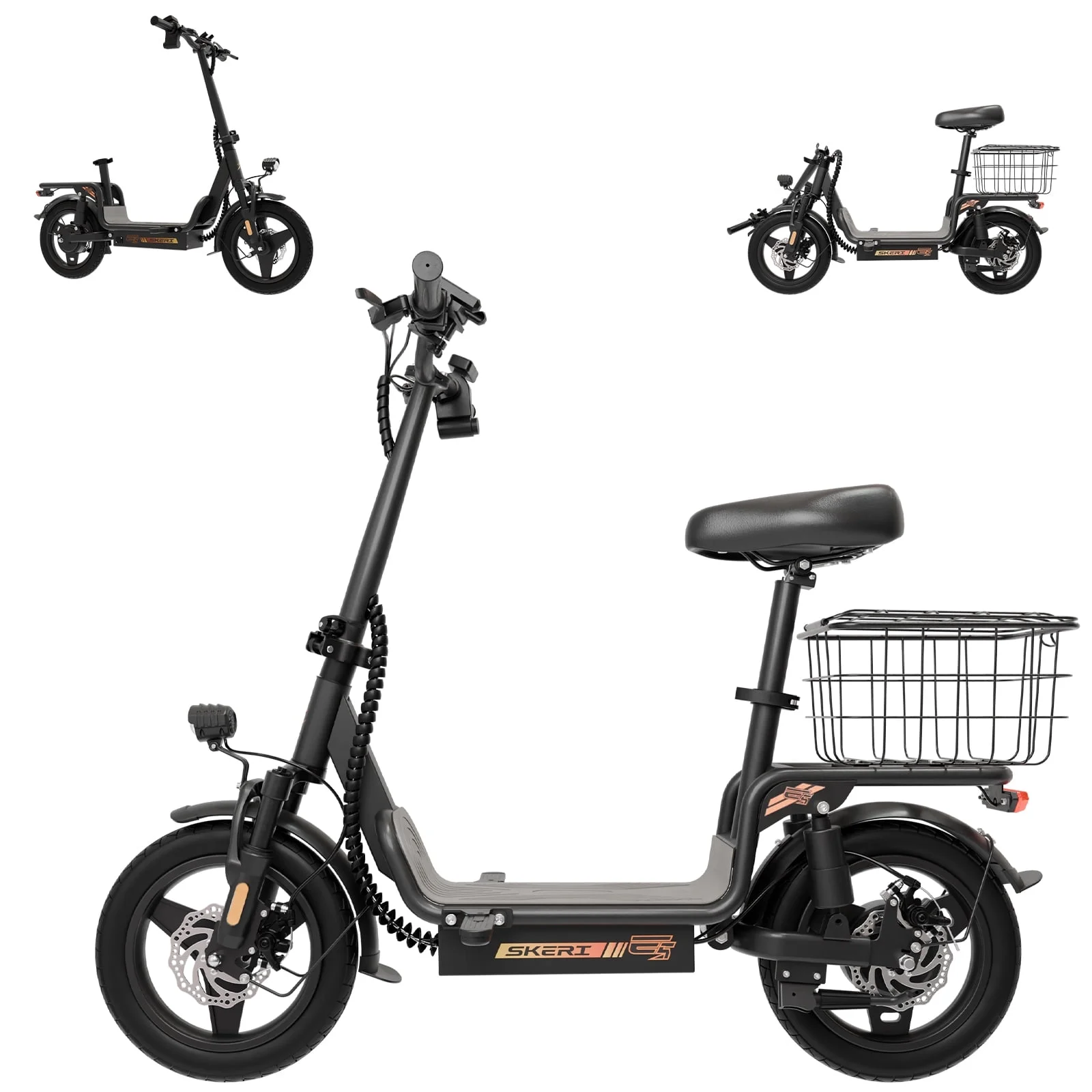 Skeri Electric Scooter with Seat for Adult and Basket, 14 Inch Tire Electric Scooter with Dual Shock Absorbers, 350W Motor with 25-Mile Range, Speed Up to 20 MPH (Gen 2.0) - Image 17