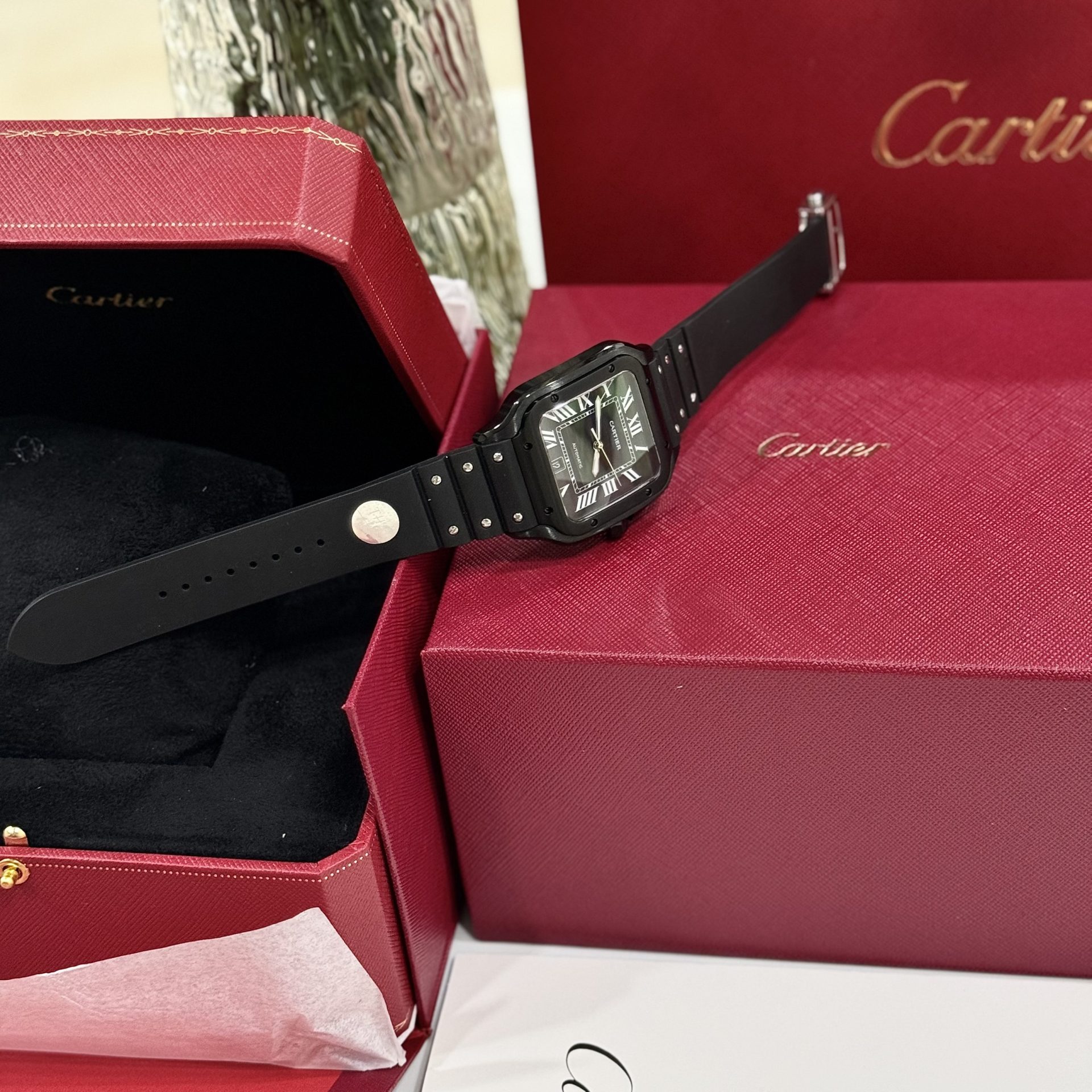 Cartier Replica Watch Santos WSSA0039 Black Rubber Strap BV Factory 39.8mm - Top club