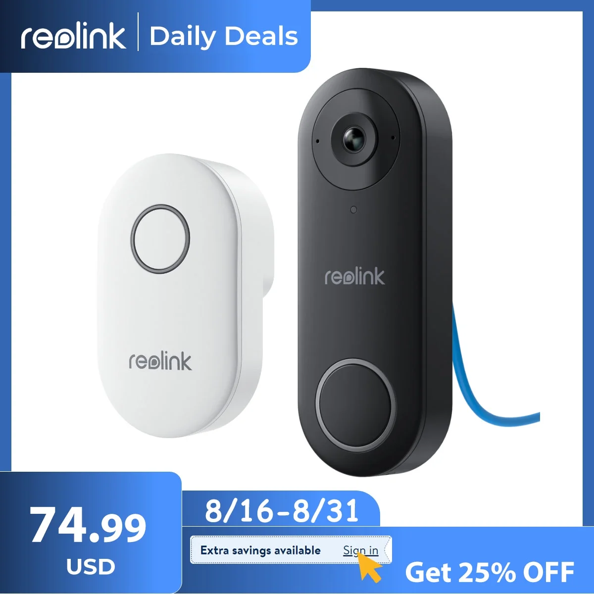 Reolink 2K 5MP Video Doorbell Camera 5G Wifi Security Home Doorbell Chime, Person &Package Detection - Image 25