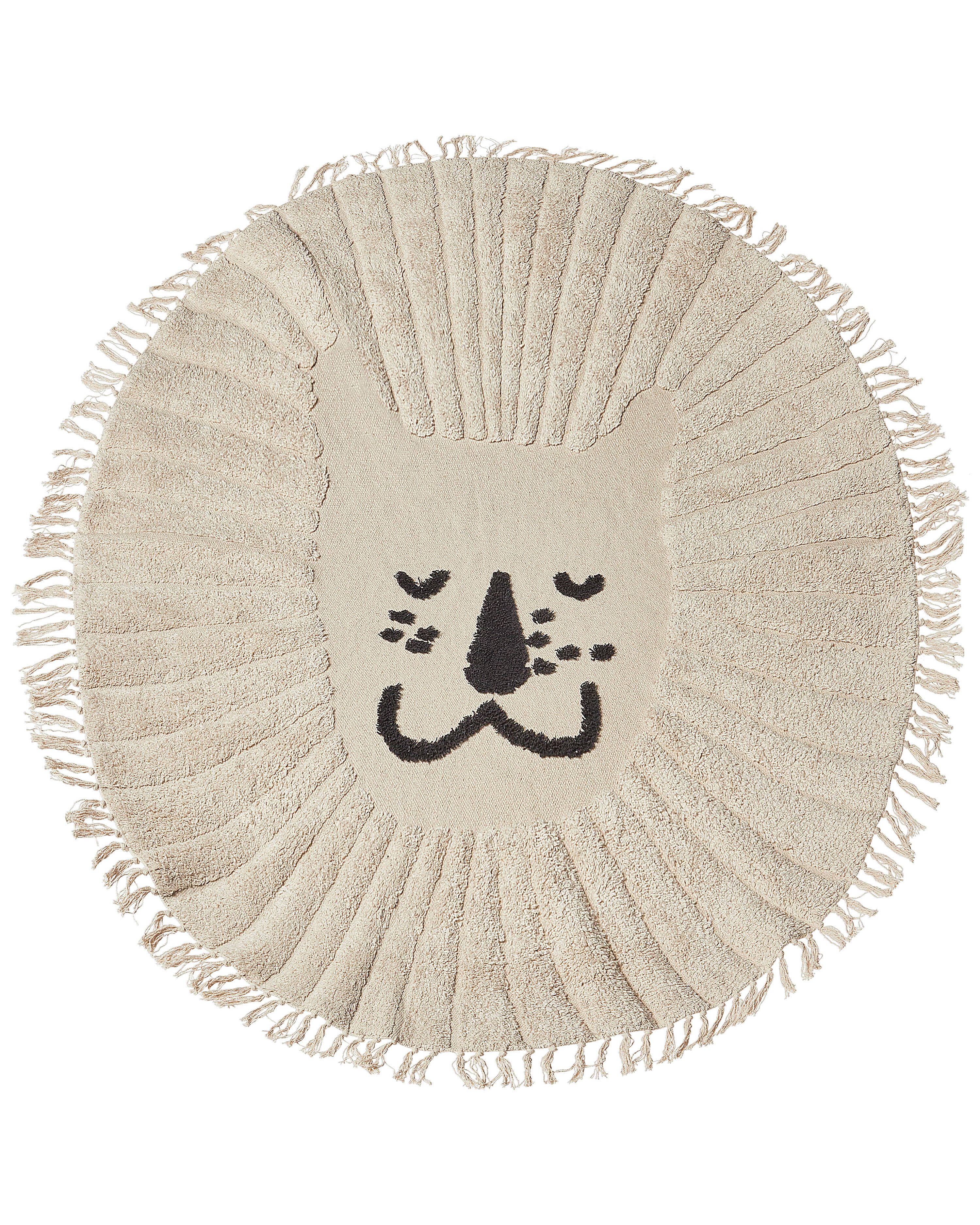 Kids Rug BADHANI Beige ø 140 cm Cotton