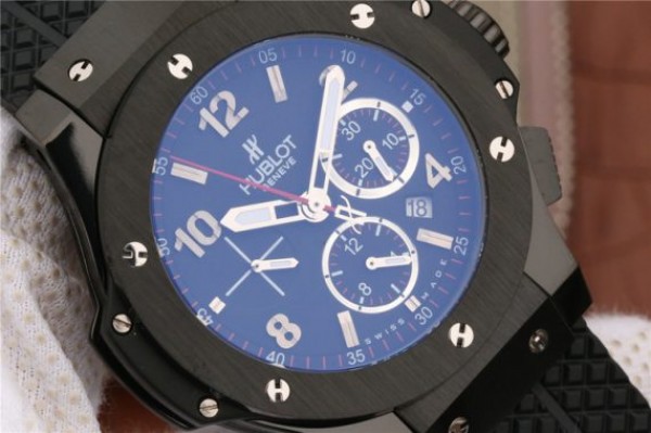 Replica Hublot Big Bang 44mm Full Ceramic Black Dial Black Rubber Strap HUB4100 - Top club