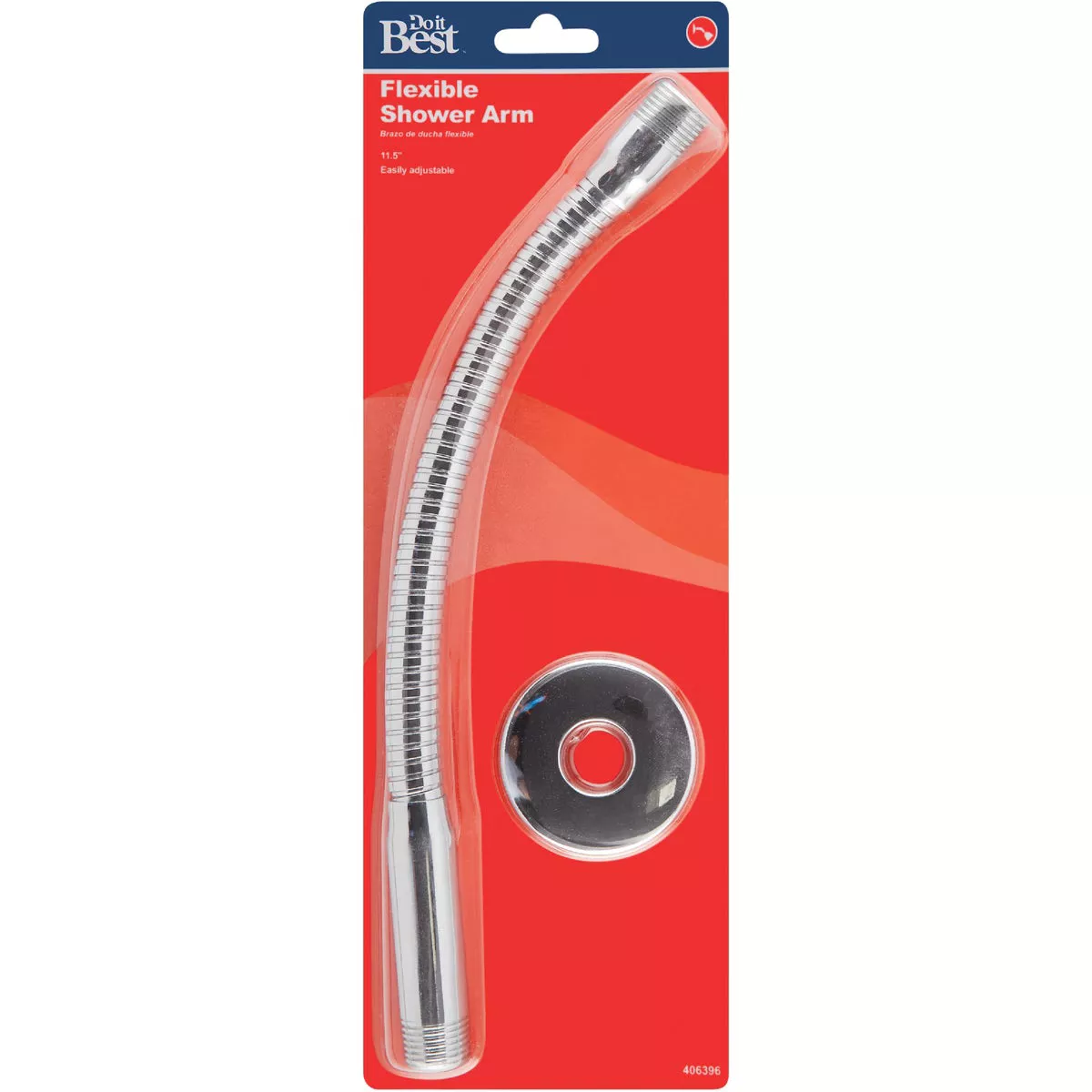 Do it Best 11-1/2 In. Chrome Flexible Shower Arm with Flange