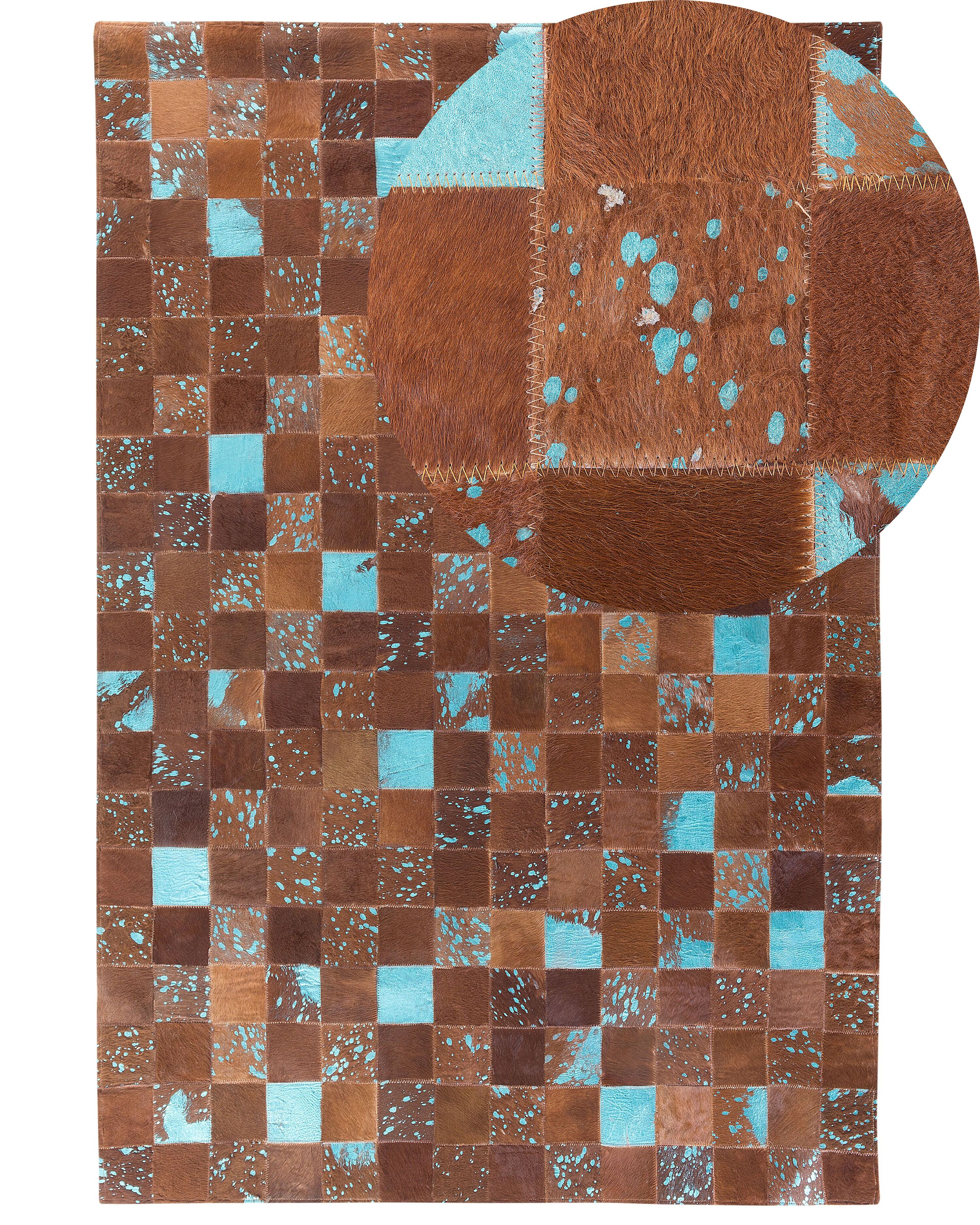 Rug ALIAGA Brown 160 x 230 cm Leather