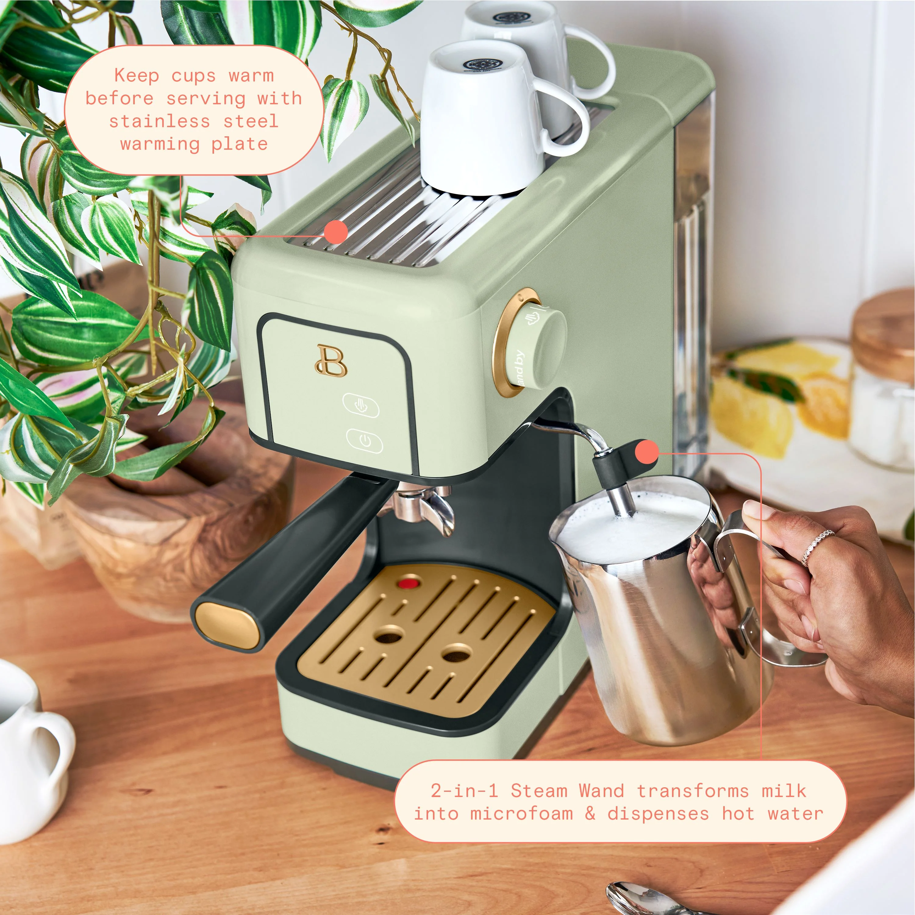 Beautiful Slim Espresso Machine with 20-Bar Pressure, Black Sesame by Drew Barrymore - Image 102
