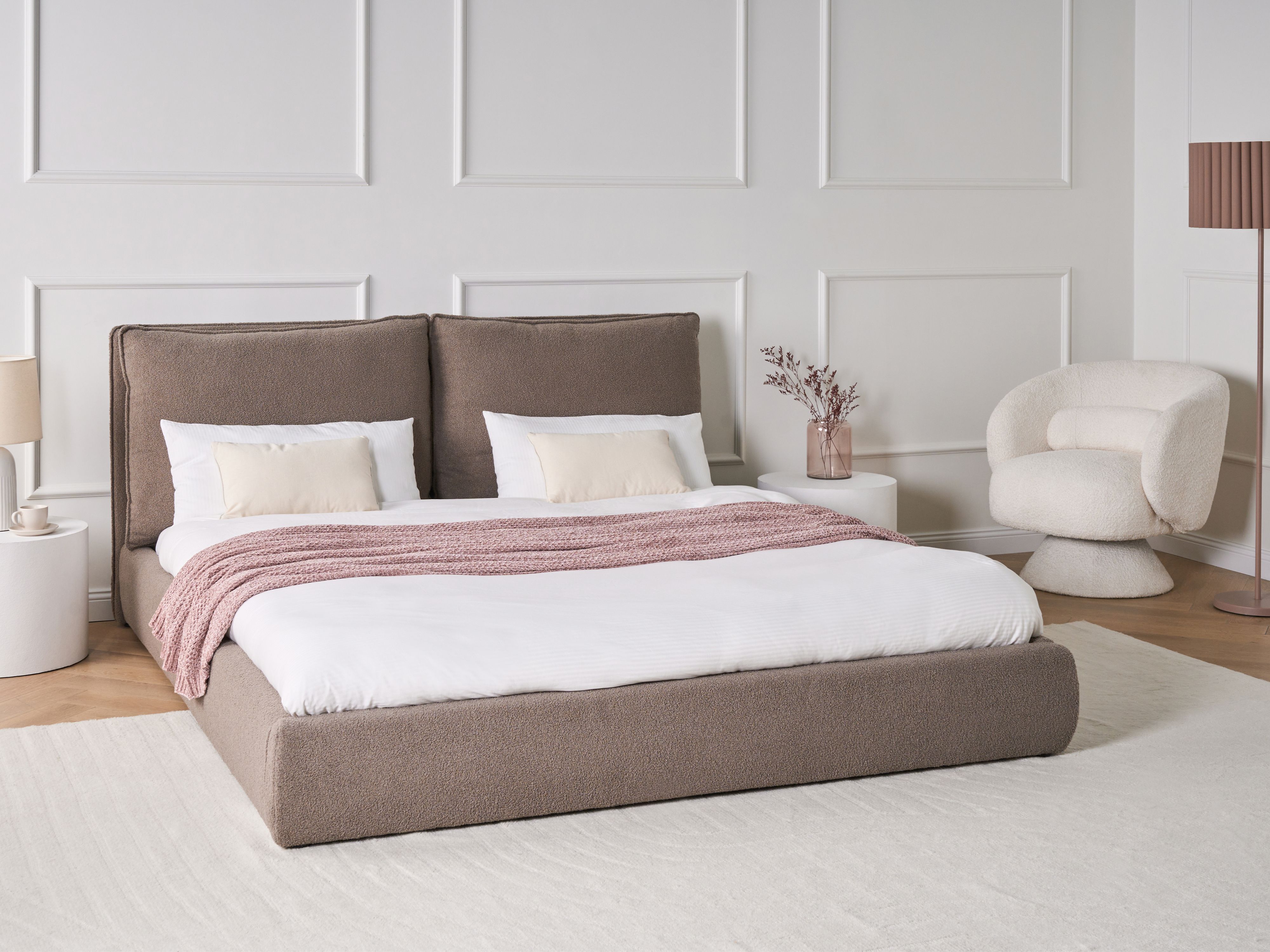 Waterbed Boucle BAJONNA 180 x 200 cm (EU Super King) Brown