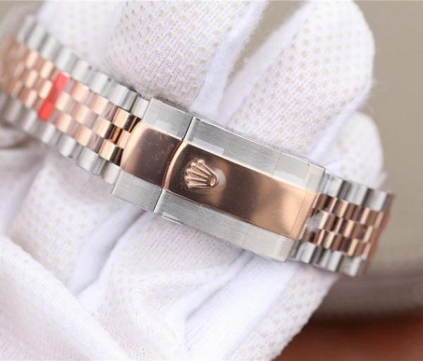 Replica Rolex DateJust 41mm 126331 RG Wrapped Brown Dial SS/RG SS Bracelet A3235 - Elite Watch Atelier