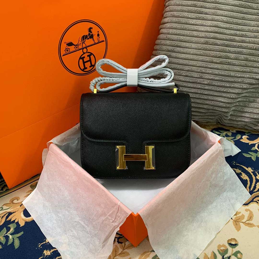 Replica Hermes Aaa-Constance Handbag 24Cm 19Cm Black/White/Pink1:1High-quality replica