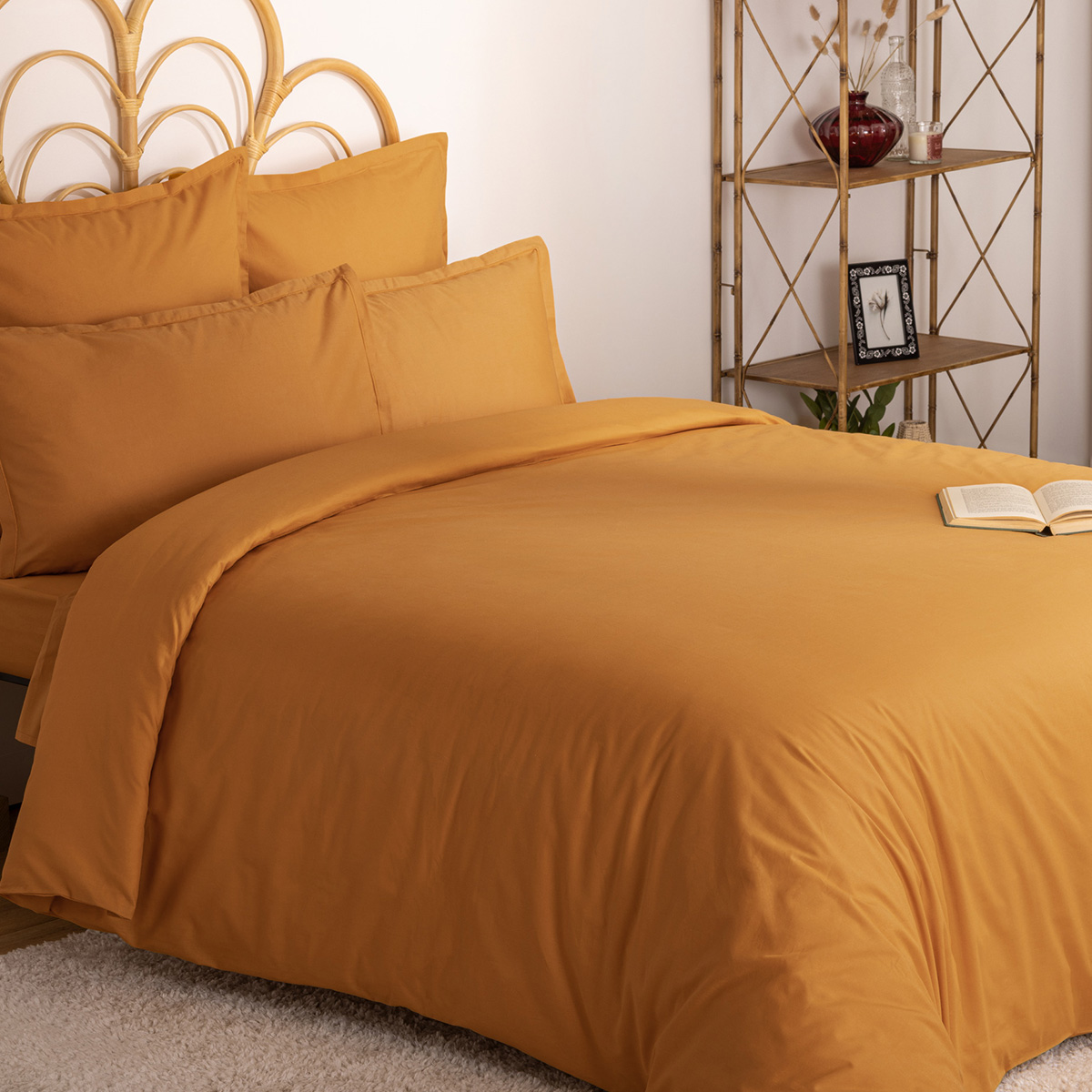 Duvet cover, cotton Cumin yellow, 240x220 cm