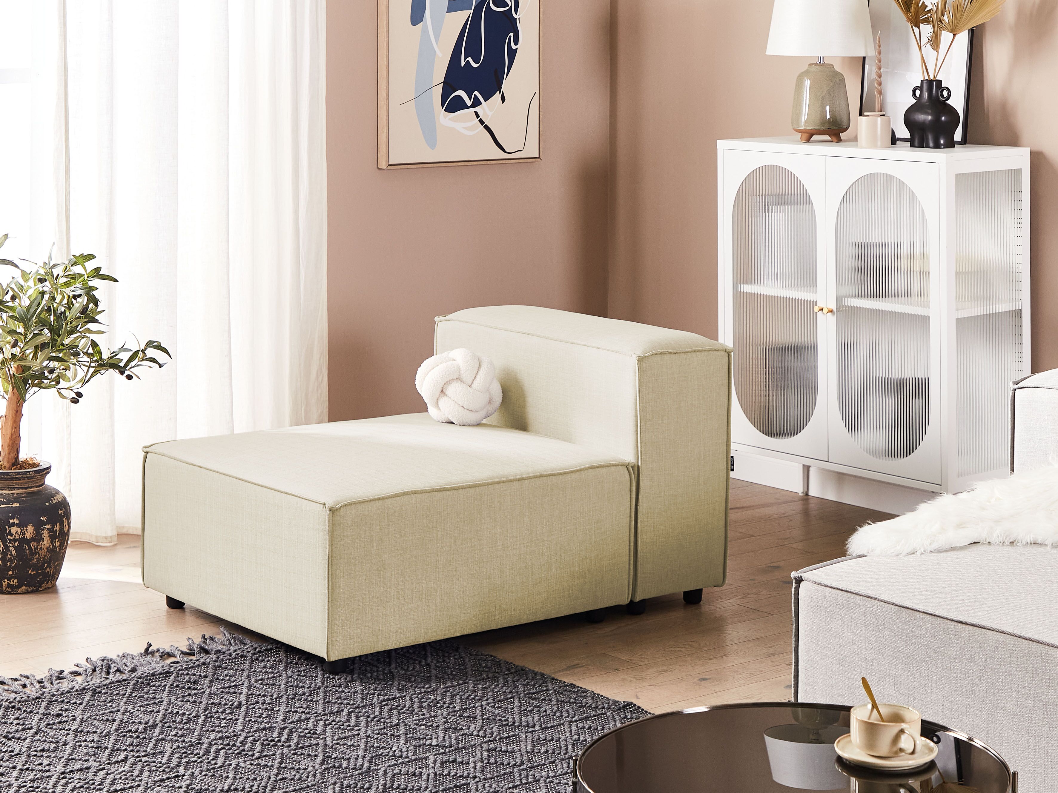 1-Seat Section APRICA Faux Linen Beige