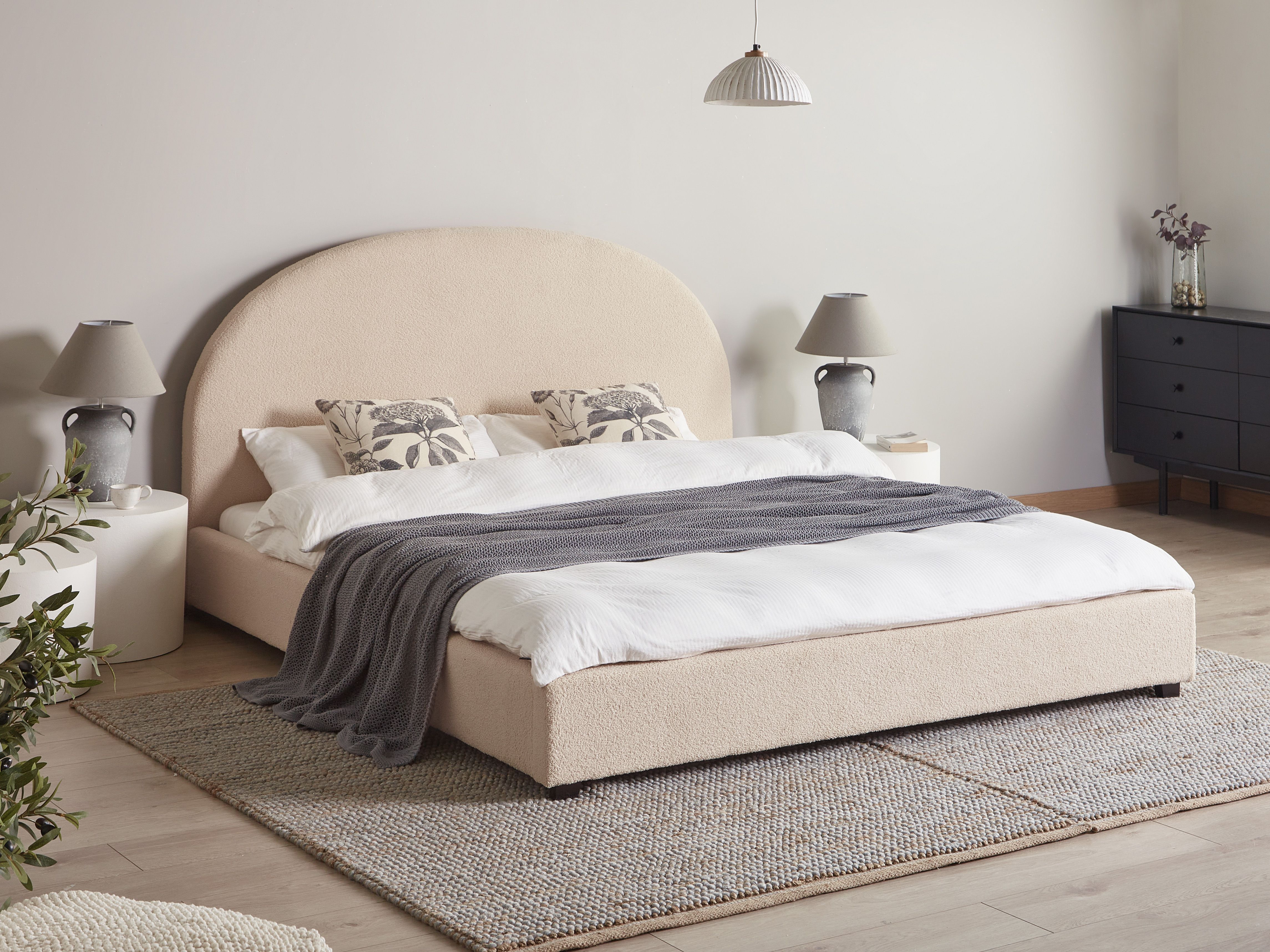 Waterbed Boucle VAUCLUSE 180 x 200 cm (EU Super King) Beige