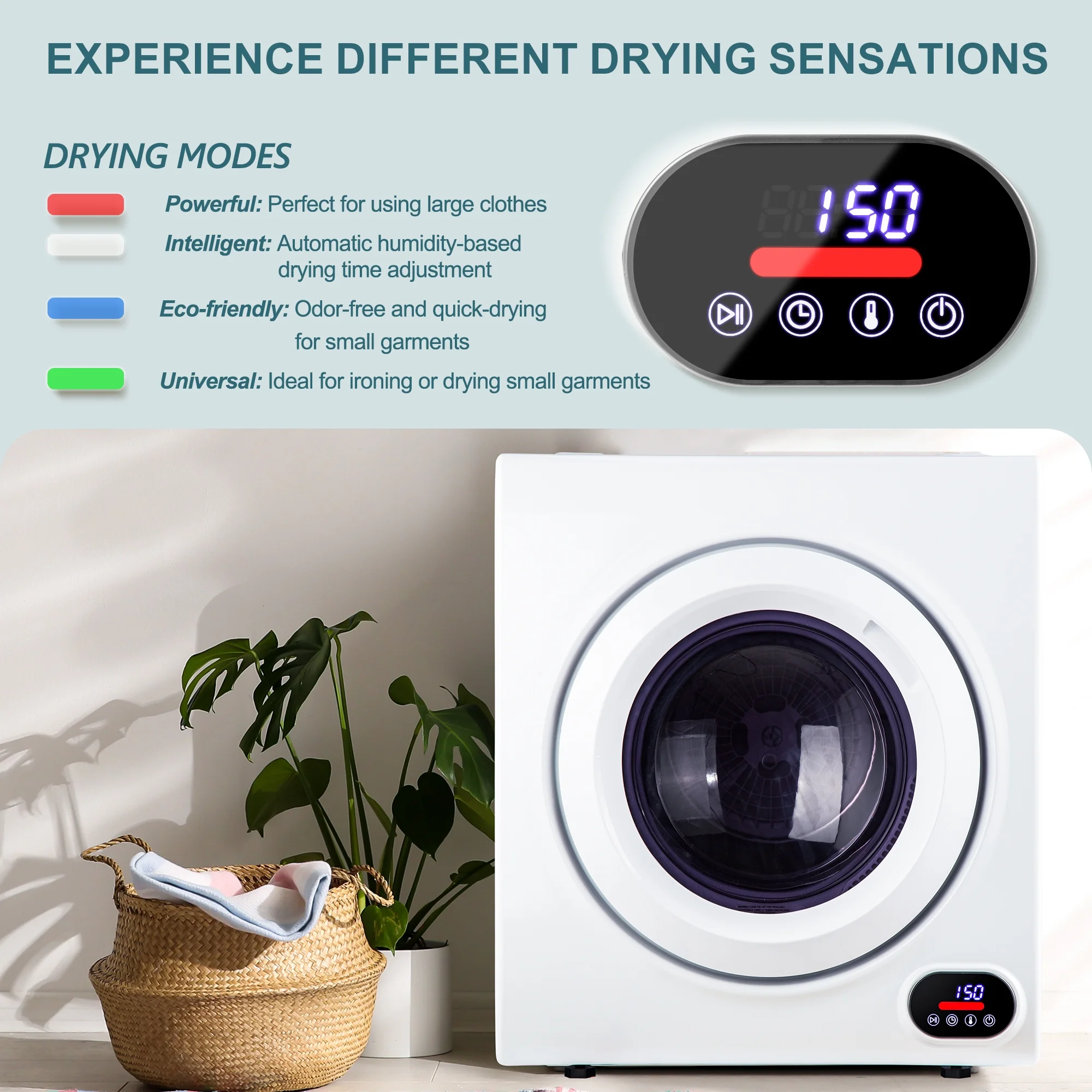 Simzlife 1.6 Cu. ft. Portable Clothes Dryer, Electric Compact Dryer Machine, 19.5 in W, 23.6 in H - Image 27