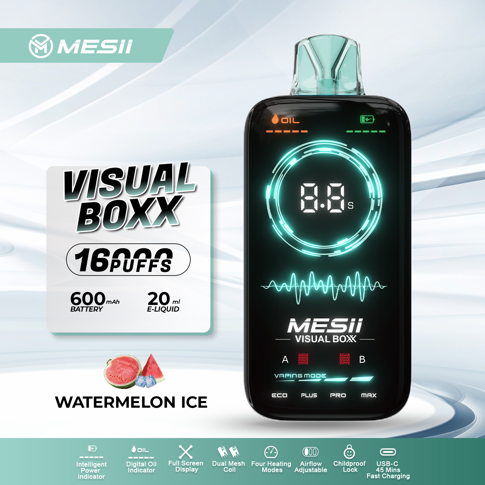 Mesii Visual Boxx 16000 Puffs Full Screen Disposable Vape