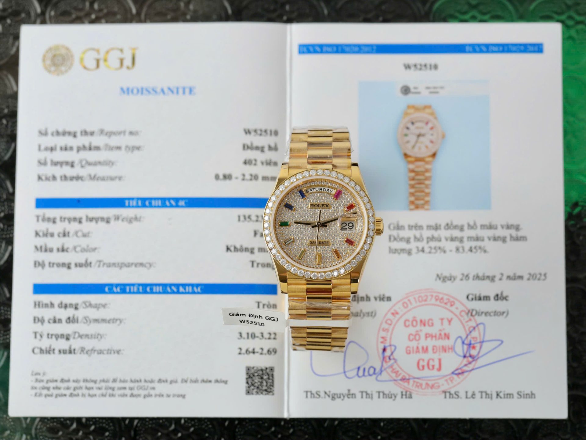 Rolex Day-Date Copies Watches Custom 18K Gold Wrapped + Moissanite Diamonds GM Factory 36mm - Top club